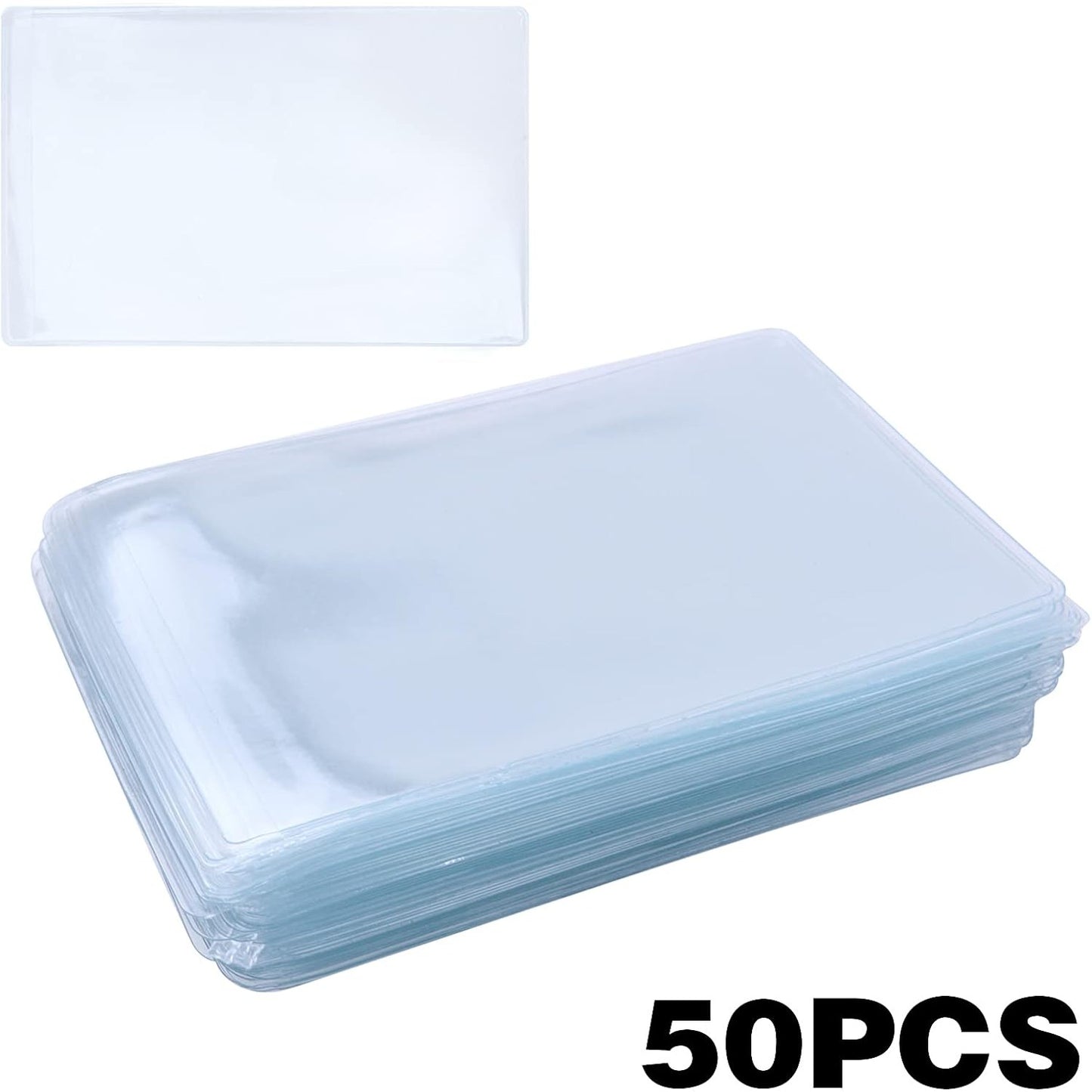 50pcs Transparent Credit Card Sleeves Waterproof Clear New Medicare Card Holder Protector Sleeve for License ID Business Social Insurance Bank Card, 6cm×9.3cm
