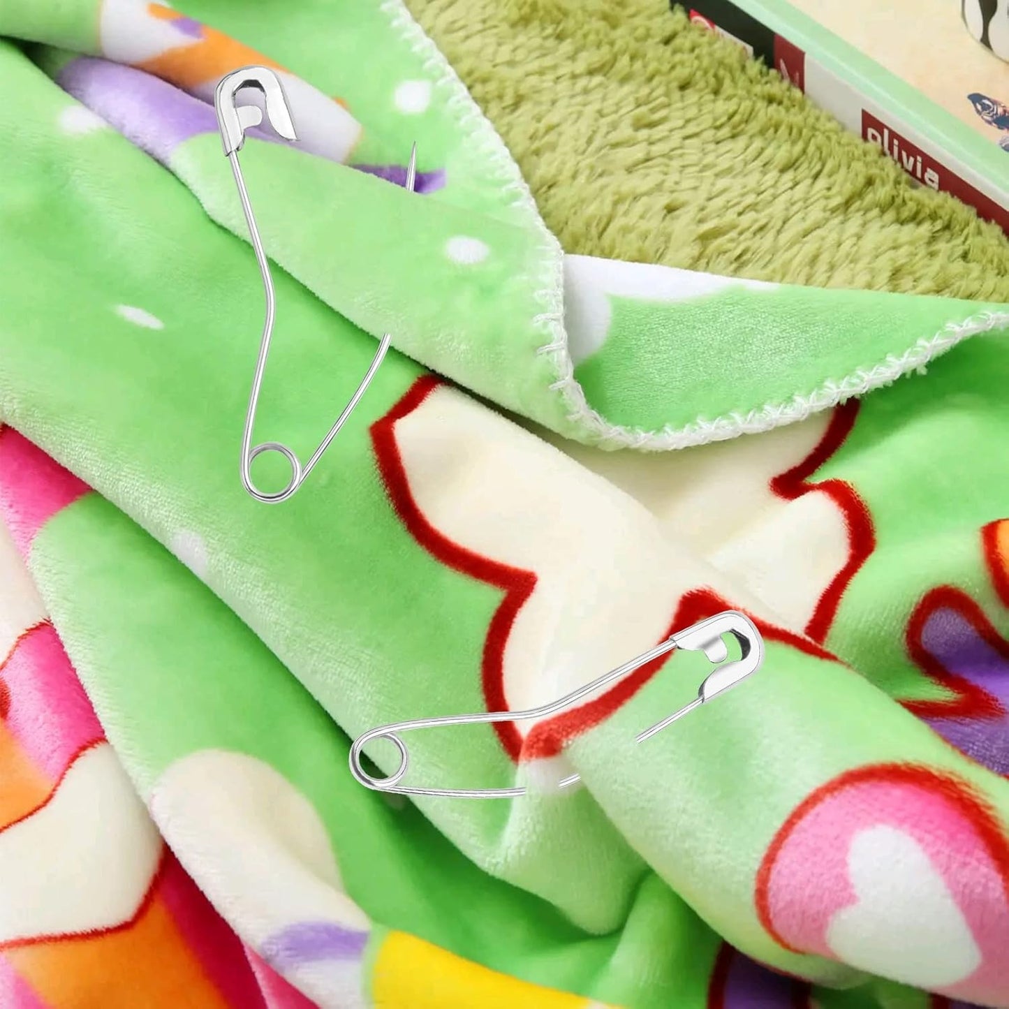 120pcs 55.5 mm Silver Curved Safety Pins Metal Bent Safety Pins Rust-Resistant Basting Pins Handmade Sewing Accessories for Clothes Quilting Knitting Crafts Home Office Uses