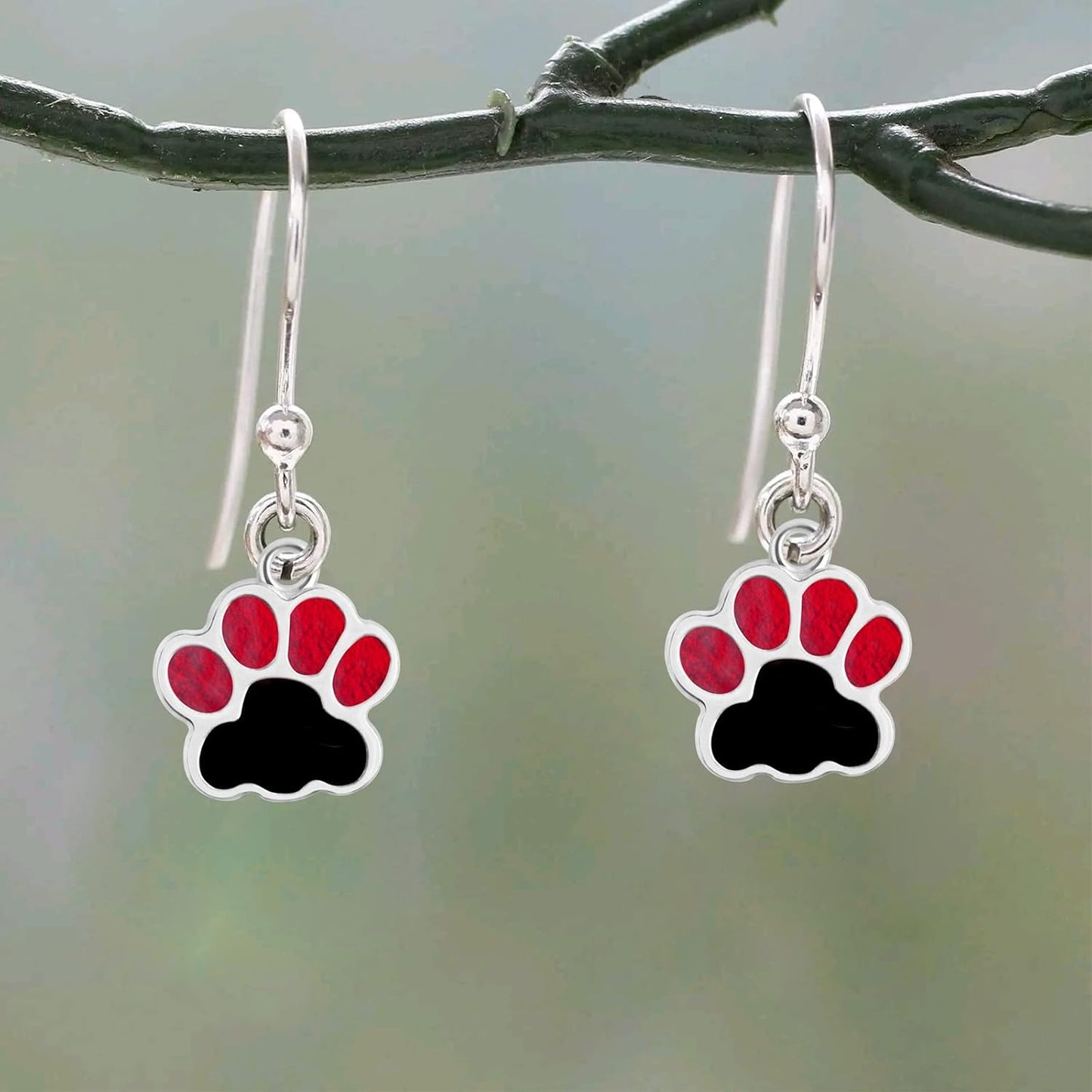 25 Pieces Cute Animal Bear Footprint Charms Enamel Cat Dog Paw Print Pendant Charms Craft Supplies for DIY Necklace Bracelet Keychains Jewelry Making, 5 Colors