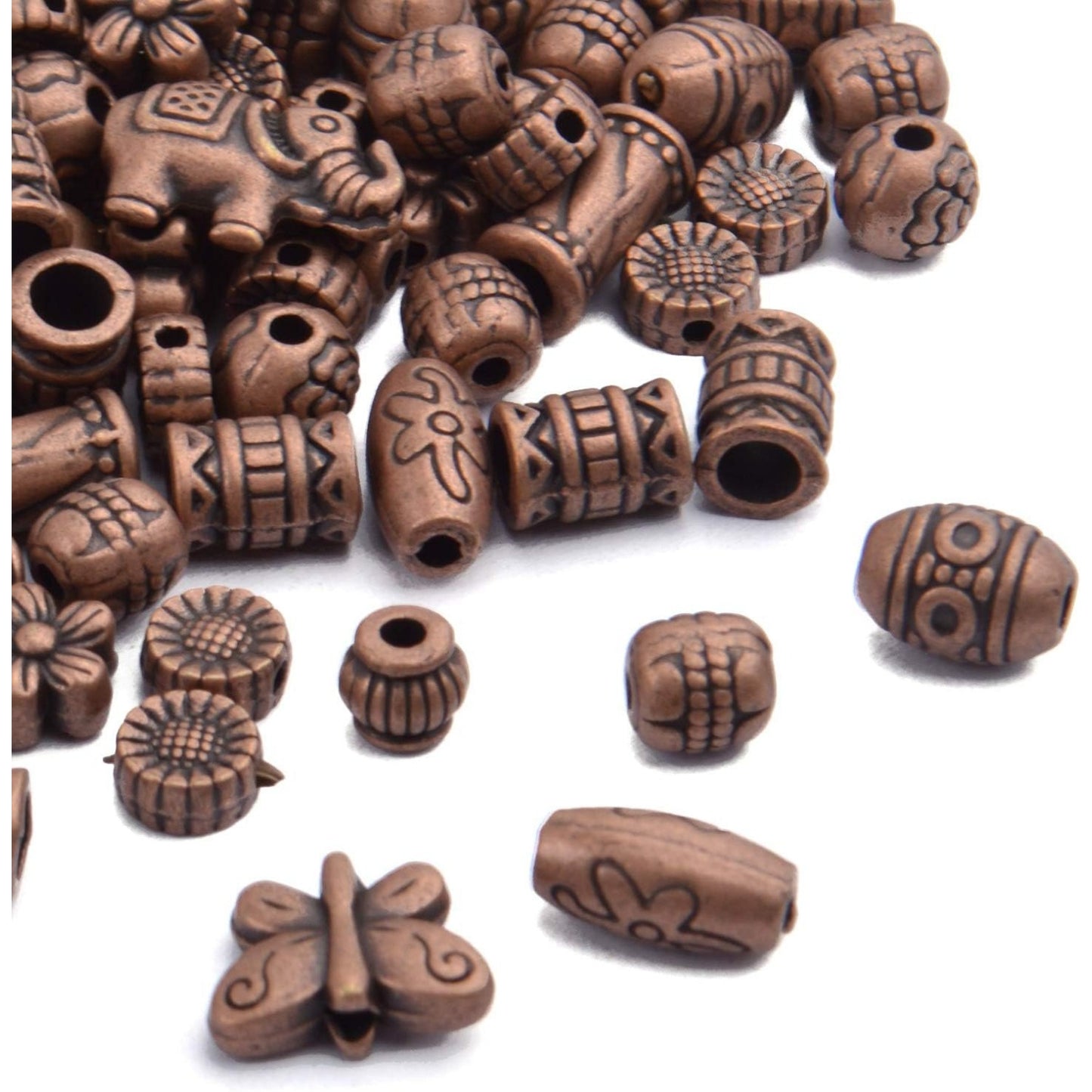 100 Gram(About 150-200pcs) Antique Copper Spacer Beads Charm Bead Spacers Jewelry Findings Accessories for Bracelet Necklace Jewelry Making(Dark Color)