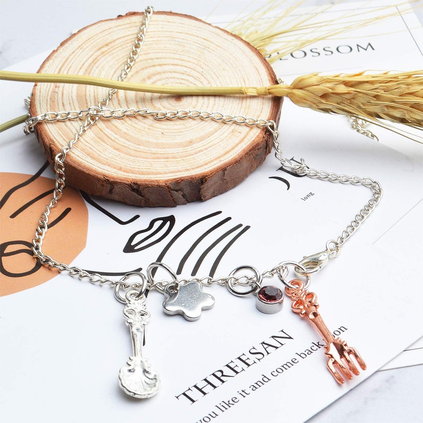 Tableware Charms,100g (80-120pcs) Fork Knife Spoon Tableware Pendants Mixed Kitchen Theme Charms Craft Supplies for DIY Necklace Bracelet