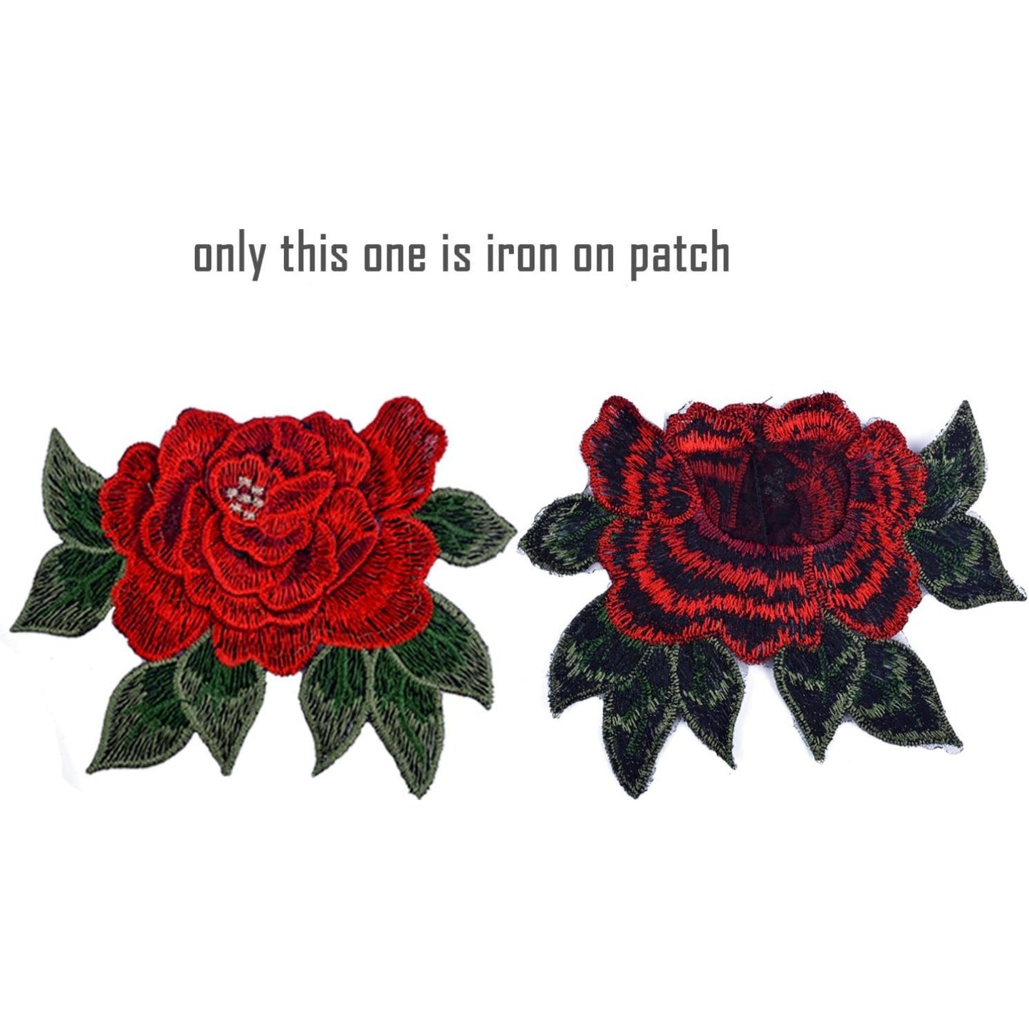 10 Pieces 5 Pairs Embroidered Patches Rose Flower Sew on Patch Applique for DIY Clothing, Jeans,Sewing