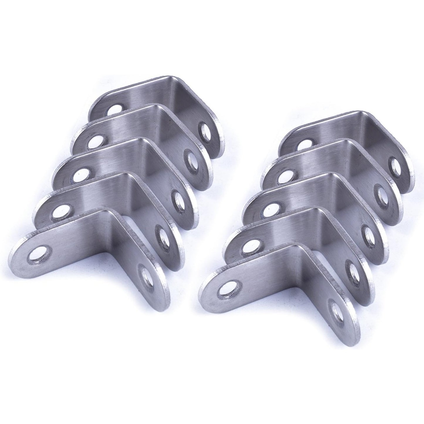 10pcs 90 Degree Right Angle Brackets Fastener Stainless Steel Corner Braces with Screws (30x30mm)