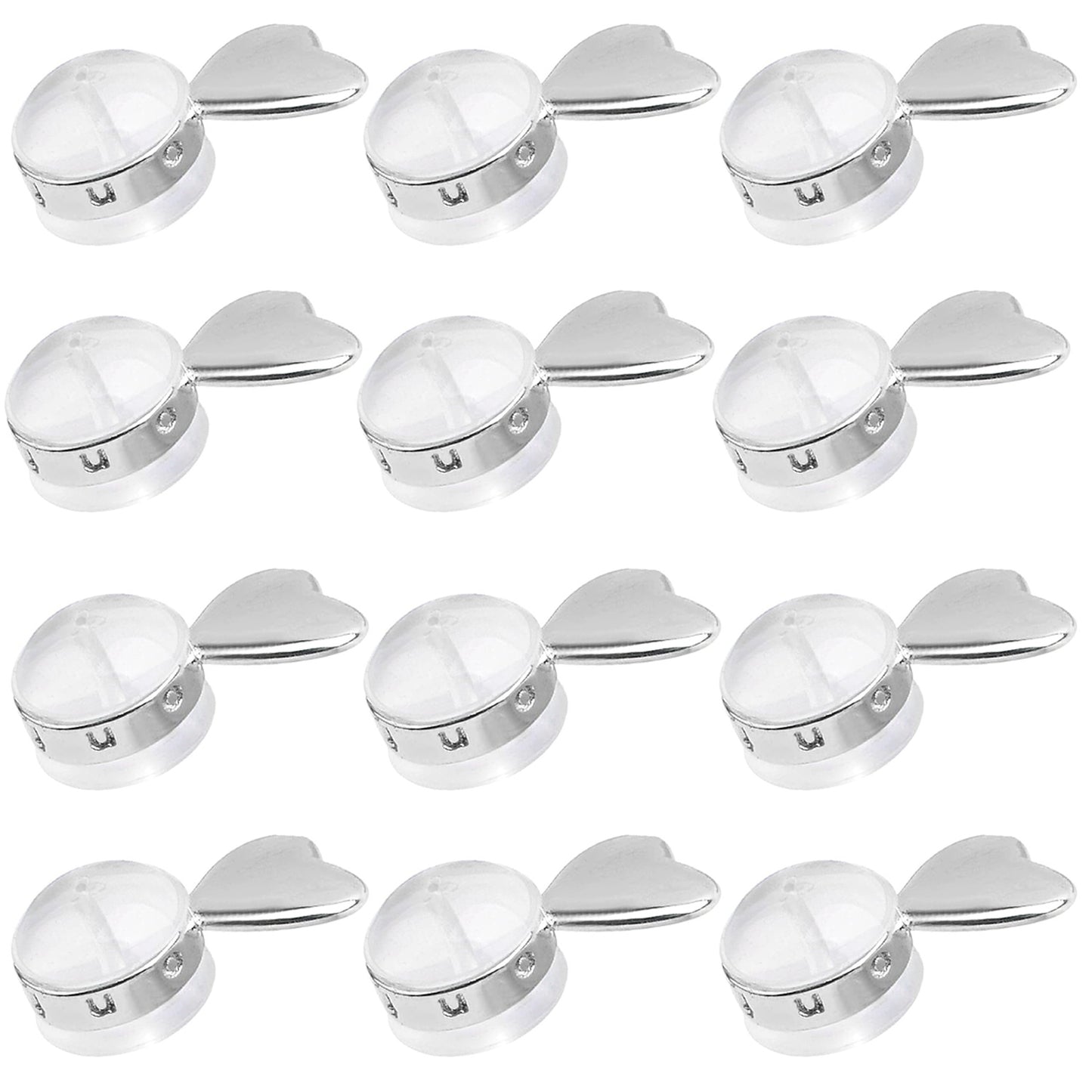 12pcs Soft Silicone Hamburger Heart Shaped Earring Backs Hypoallergenic Love Locking Secure Earring Backings Replacements for Studs Earring Hoops Fish Hooks, 2 Colors
