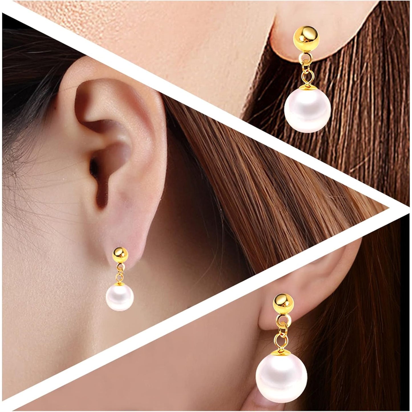 Ball Post Earring Studs,150pcs Gold Earring Spherical Round Earrings Hypoallergenic Ear Pins and 350pcs Earring Safety Backs and 200pcs Jump Rings and 1pcs Box,3mm/4mm/5mm