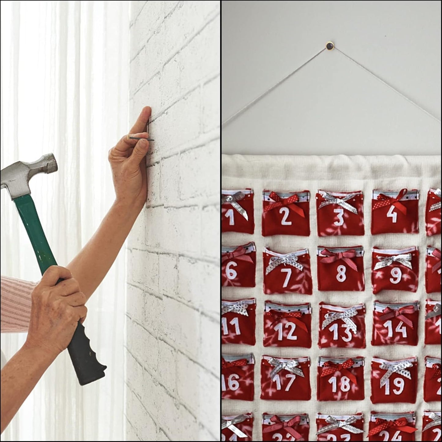 90 Pieces Picture Hanging Nails Black Steel Nails and Brass Head Picture Frame Hangers Nails Hardware with A Plastic Box for Picture Hanging Fixing Coat Racks, 3 Sizes