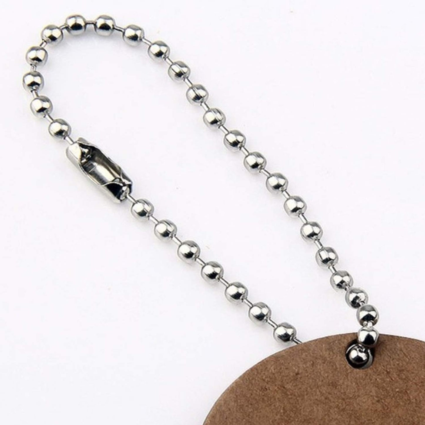 10pcs 1m Length Nickel Beaded 2.4mm Ball Bead Chain Necklaces Pull Chain Extension With 50pcs Connector