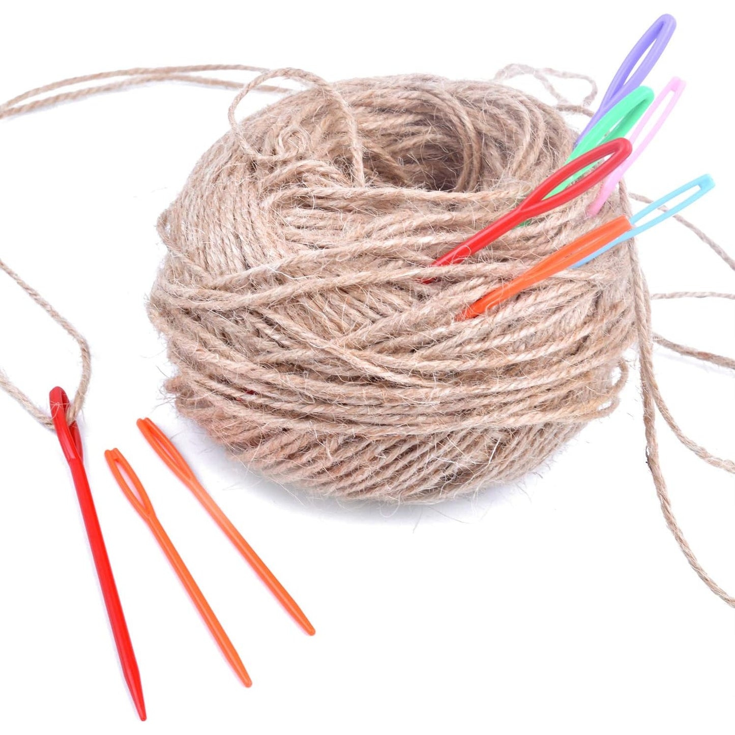 60pcs Colorful Large Eye Plastic Sewing Needles for Kid Weave Education