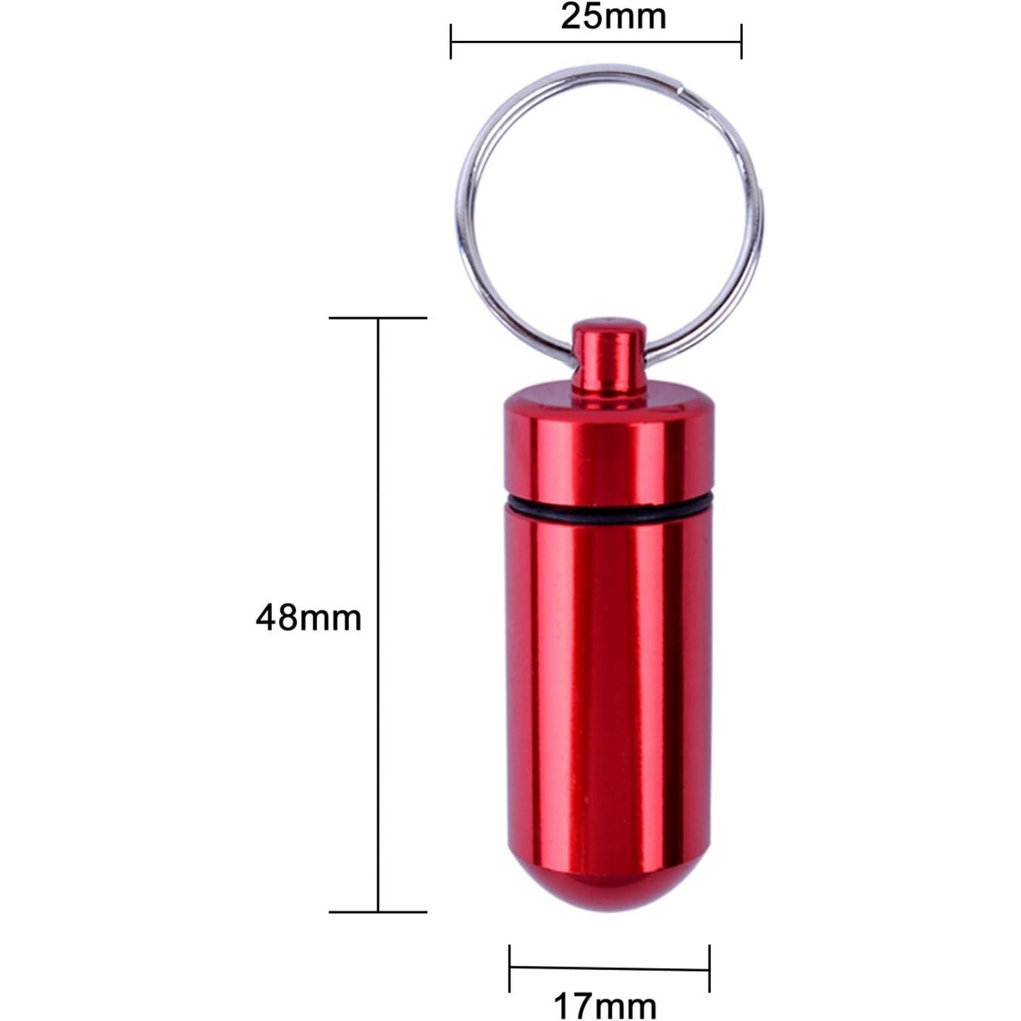 7Pcs Pill Box Holders,Mini Portable Waterproof Aluminum Pill Case with Keyring for Traveling,Camping,Hiking,Outdoor Sports