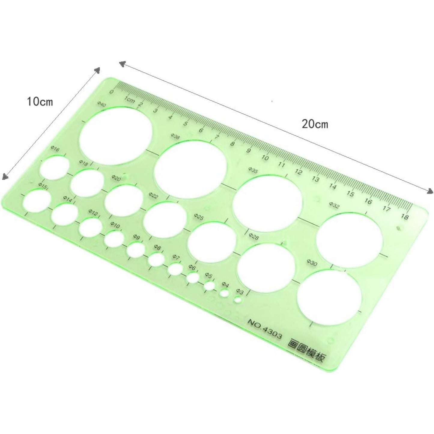 BronaGrand Pack of 2 Circle and Oval Template Measuring Templates Ruler for Office and School