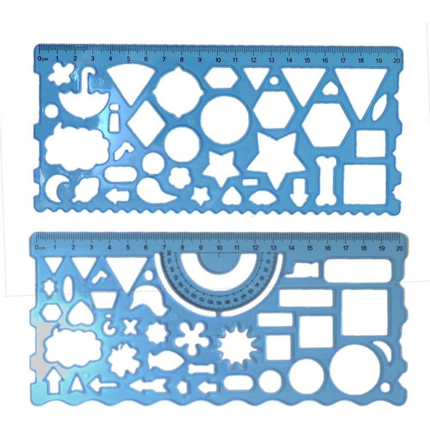 BronaGrand Plastic Templates Drawing Geometric Rulers Triangle Circle Drawing Ruler(Random Color)