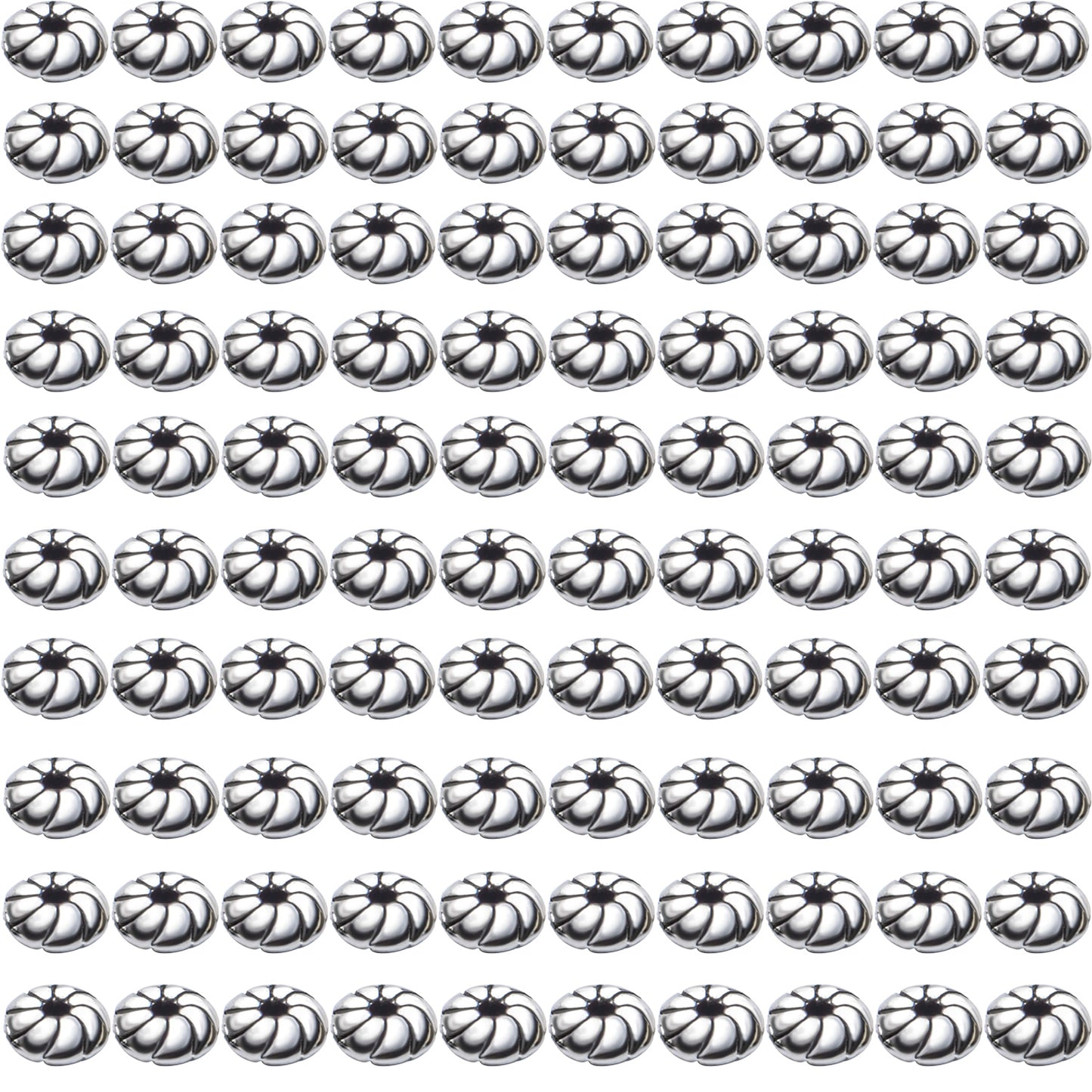 Flat Round Spacer Beads, 200pcs 6mm Tibetan Alloy Spacer Beads Flat Round Spacer Beads Jewelry Findings Accessories for Bracelet Necklace Jewelry Making, Antique Golden and Antique Silver