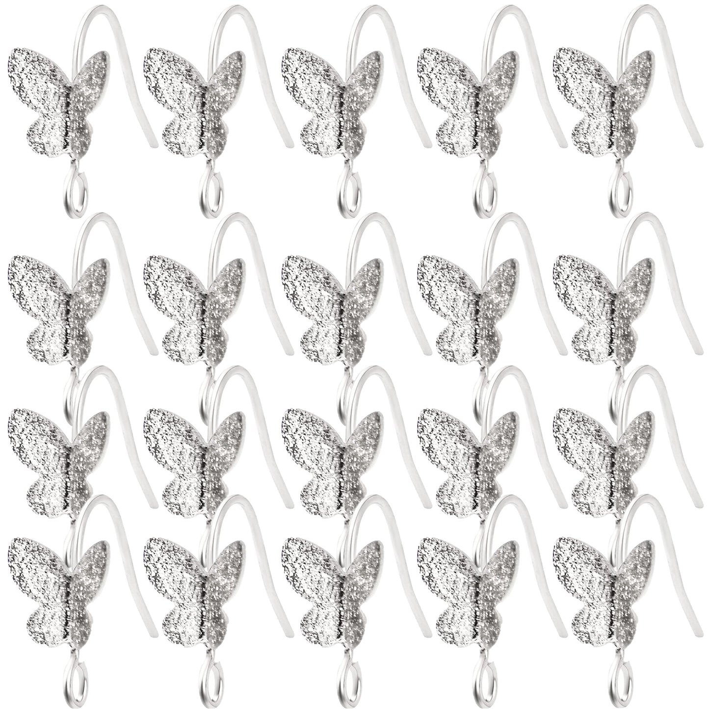 20pcs Butterfly Earring Hooks Brass French Fish Hooks Earrings Ear Wire Connectors Elegant Dangle Earrings for Women DIY Jewelry Making Findings, 18K Gold and Silver