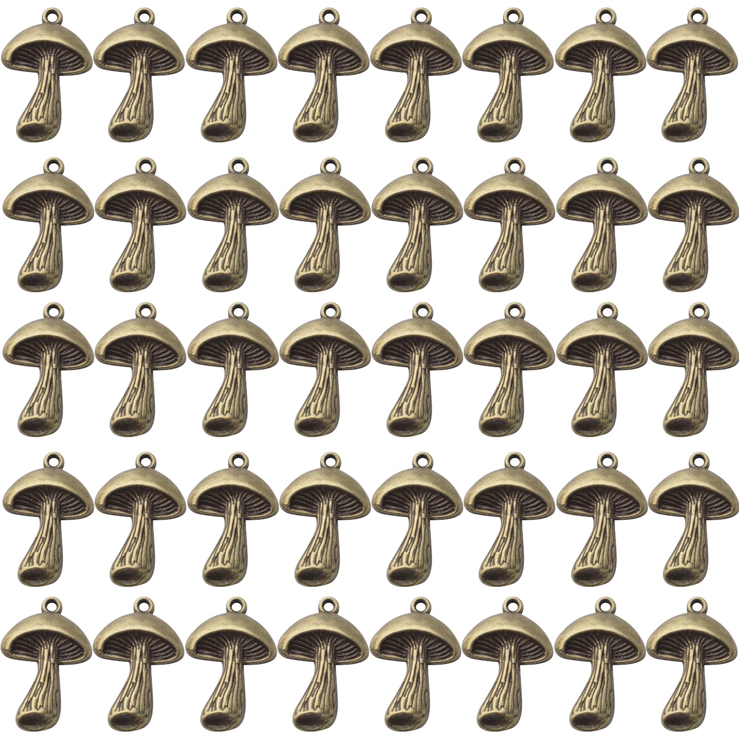 40pcs Mushroom Charms Pendants Alloy Mushroom Beads Charms for Crafting Jewelry DIY Necklace Bracelet Findings Making Accessory,29mm×18.2mm