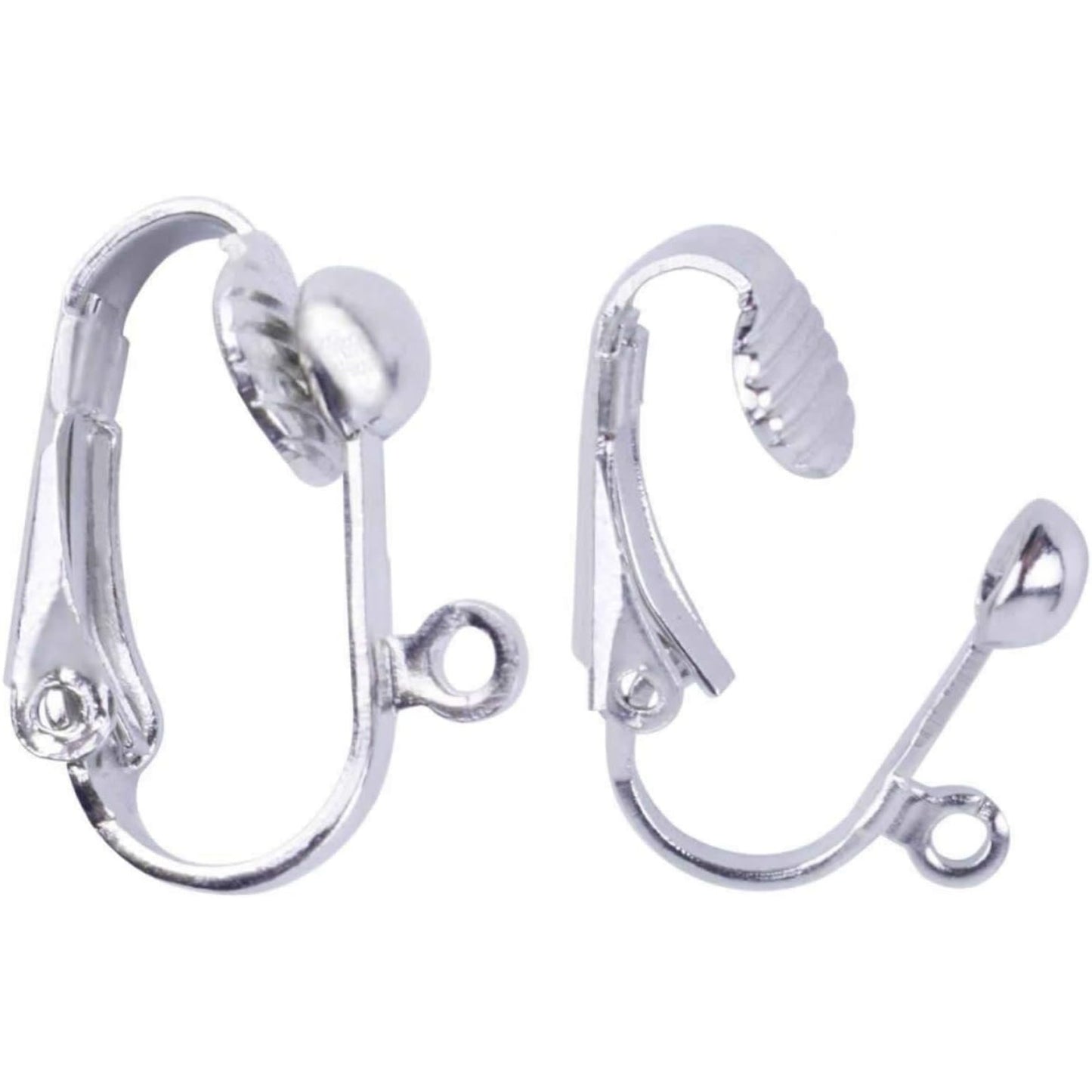 BronaGrand 20pcs Clip-on Earring Converter with Easy Open Loop (Silver)