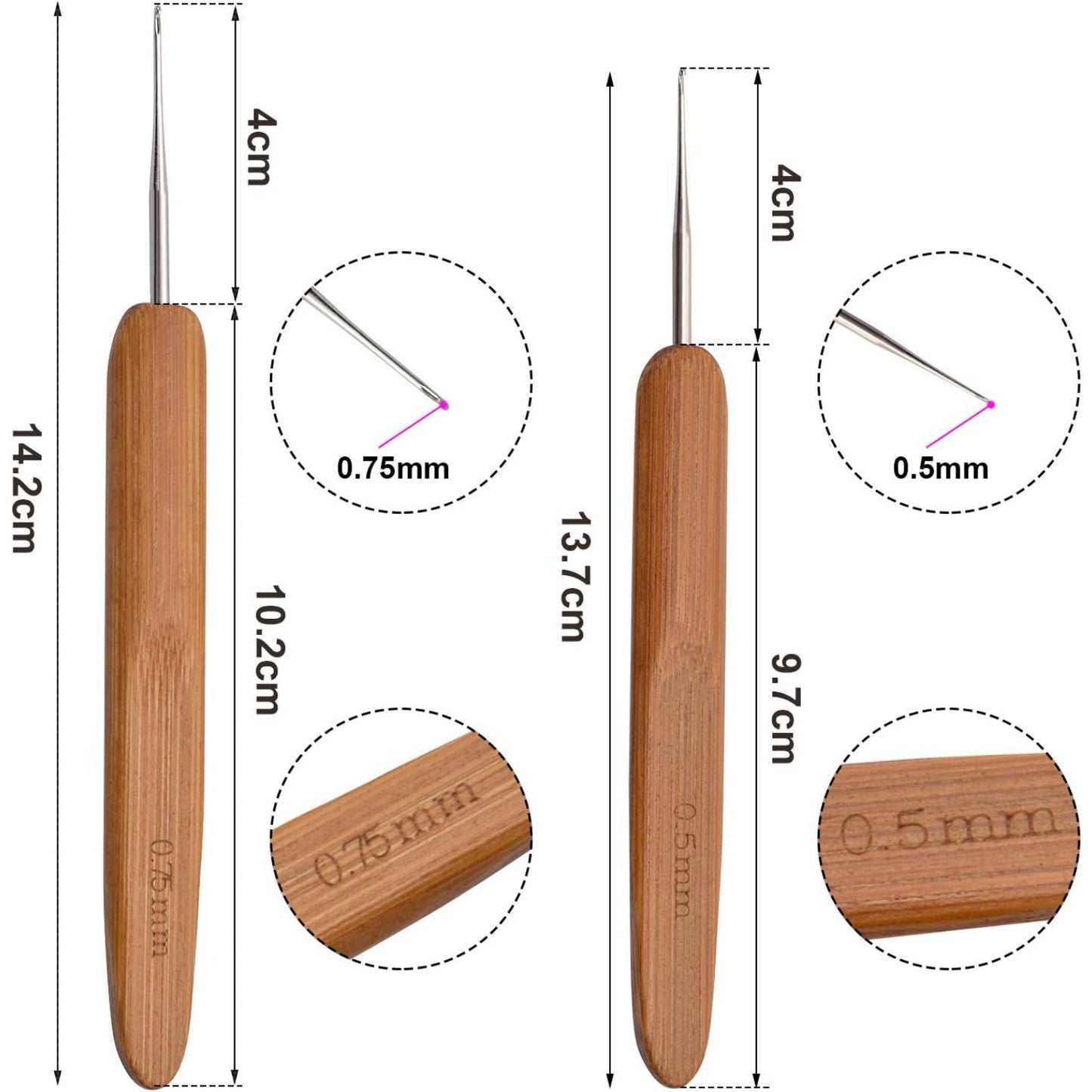 Dreadlocks Tool,2pcs Dreadlocks Crochet Hook and 2pcs Interlocking Tools Easyloc Hair Tool for Dreadlocks, Interlocks Sisterlocks Braid Craft