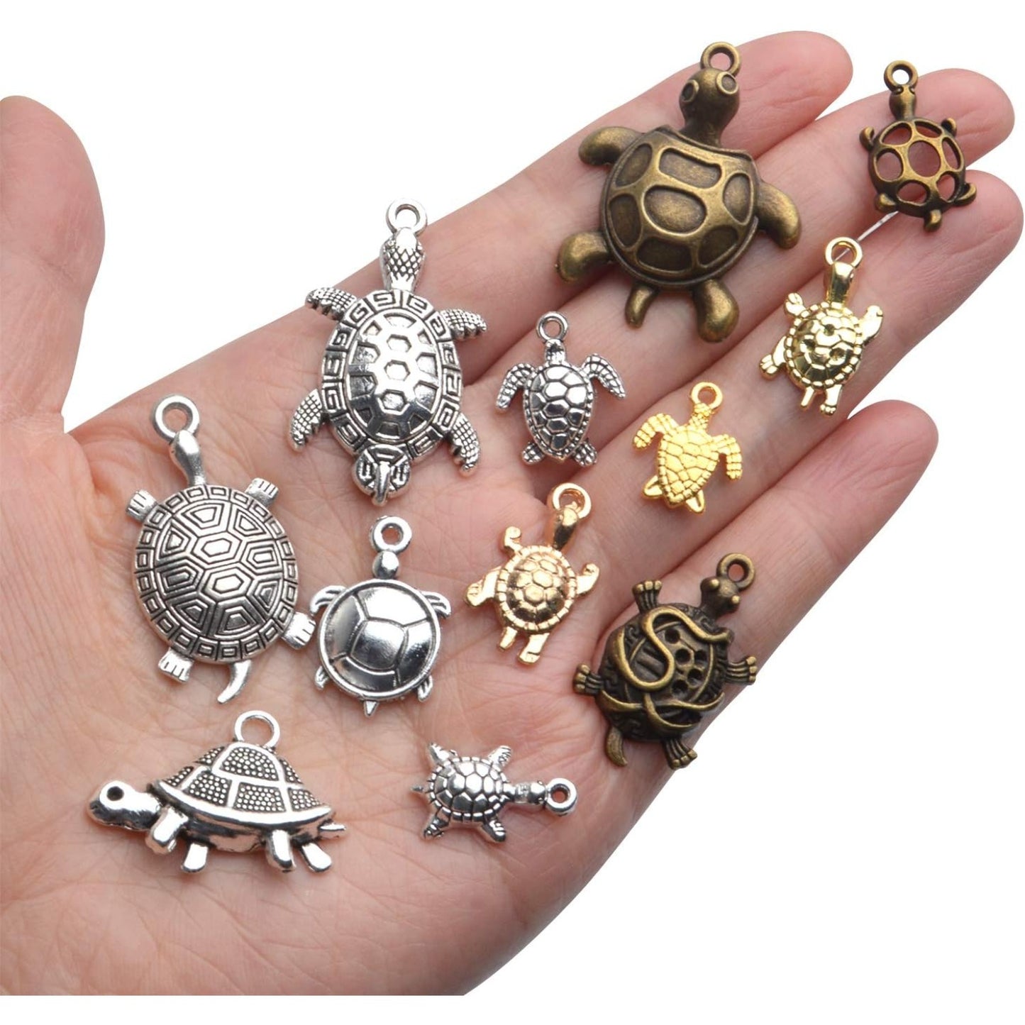 100g Mixed Styles Antique Animal Sea Turtle Charms Pendant Alloy Charms for Earring Necklace Bracelet Jewelry DIY Making