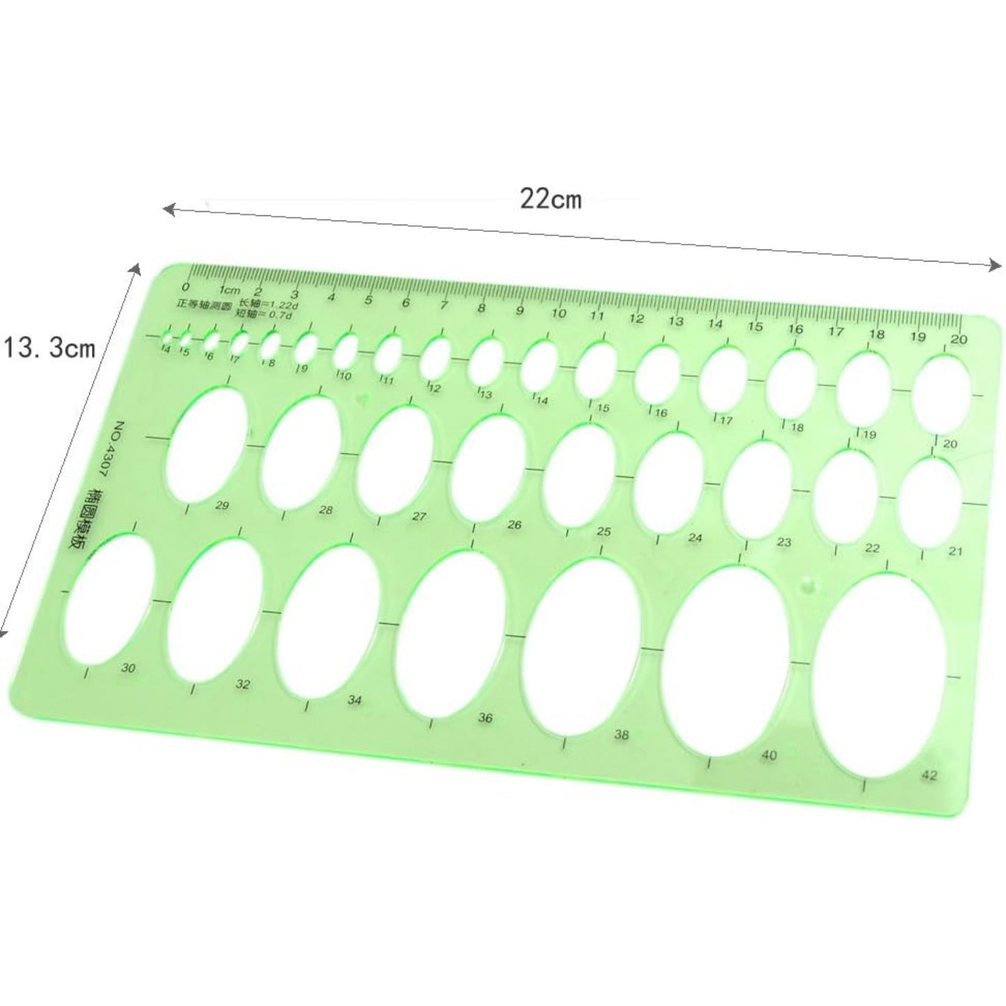 BronaGrand Pack of 2 Circle and Oval Template Measuring Templates Ruler for Office and School