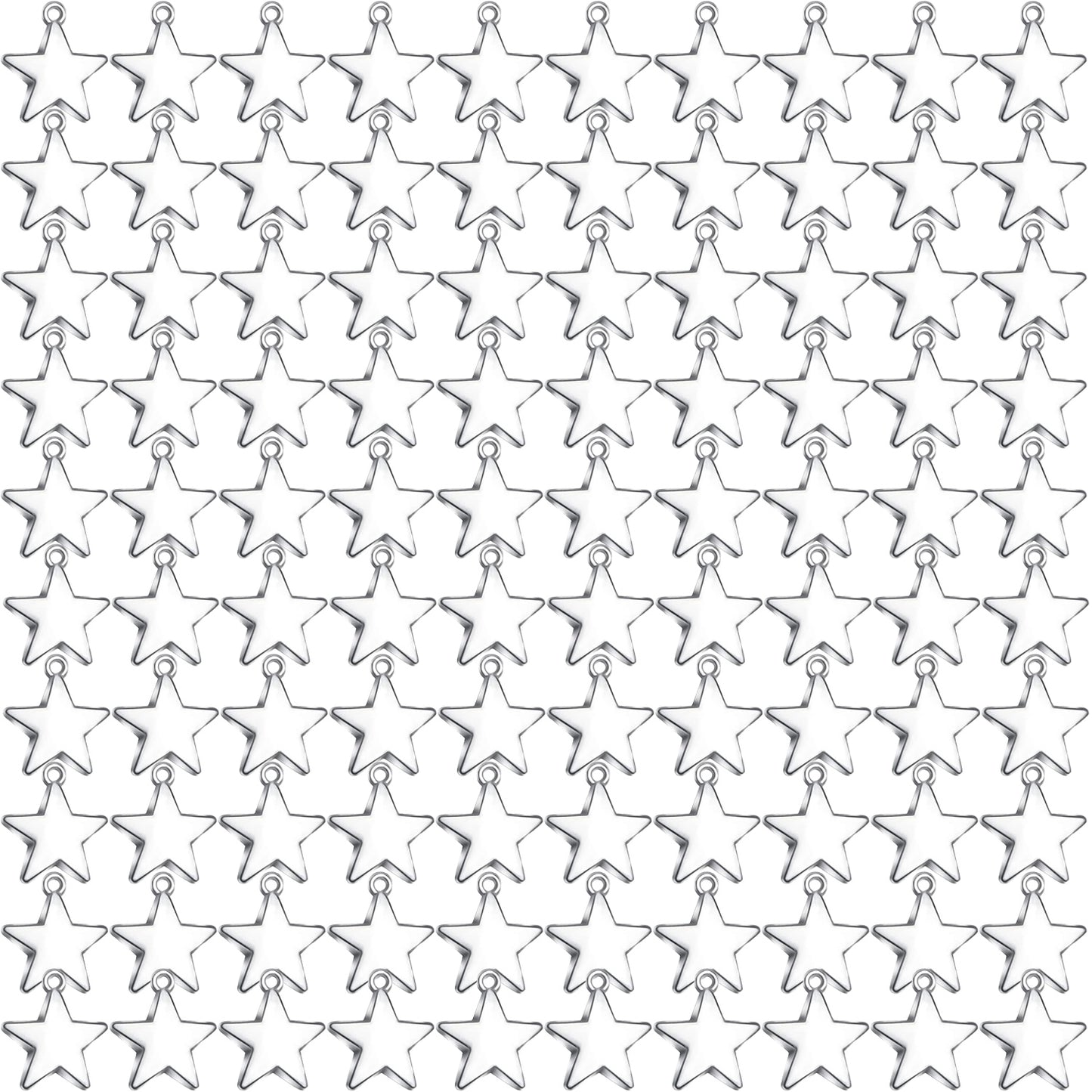 Star Pendant Charms, 100pcs Mini Five-Pointed Star Charms Tibetan Style Blank Stamping Star Shape Pendant for DIY Jewelry Making Crafting, Golden and Antique Silver, 11x10x4mm