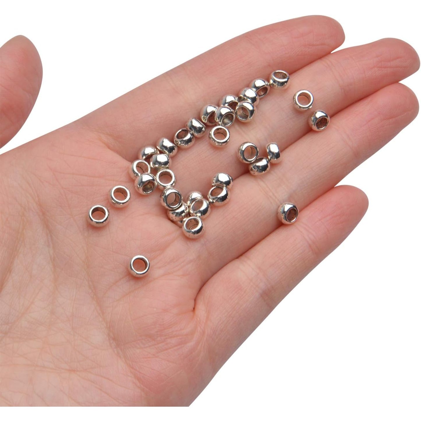 Tibetan Spacer Beads, 200pcs Antique Silver Spacer Beads Alloy Rondelle Spacers Tiny Smooth Loose Beads for Bracelet Necklace Jewelry Making, 3 x 5 mm, Hole: 3 mm