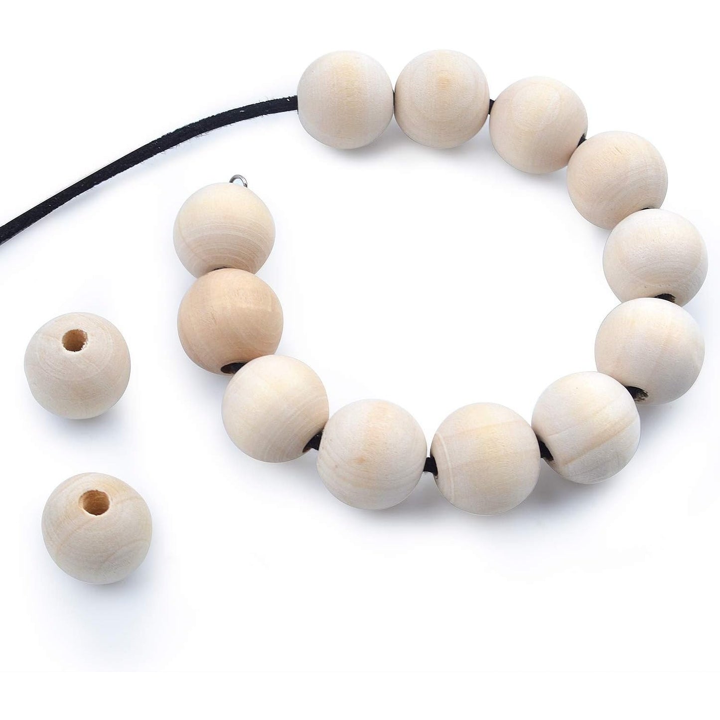 100pcs 17mm Natural Color Round Ball Wood Spacer Beads Jewelry Findings Charms(About 17mm)