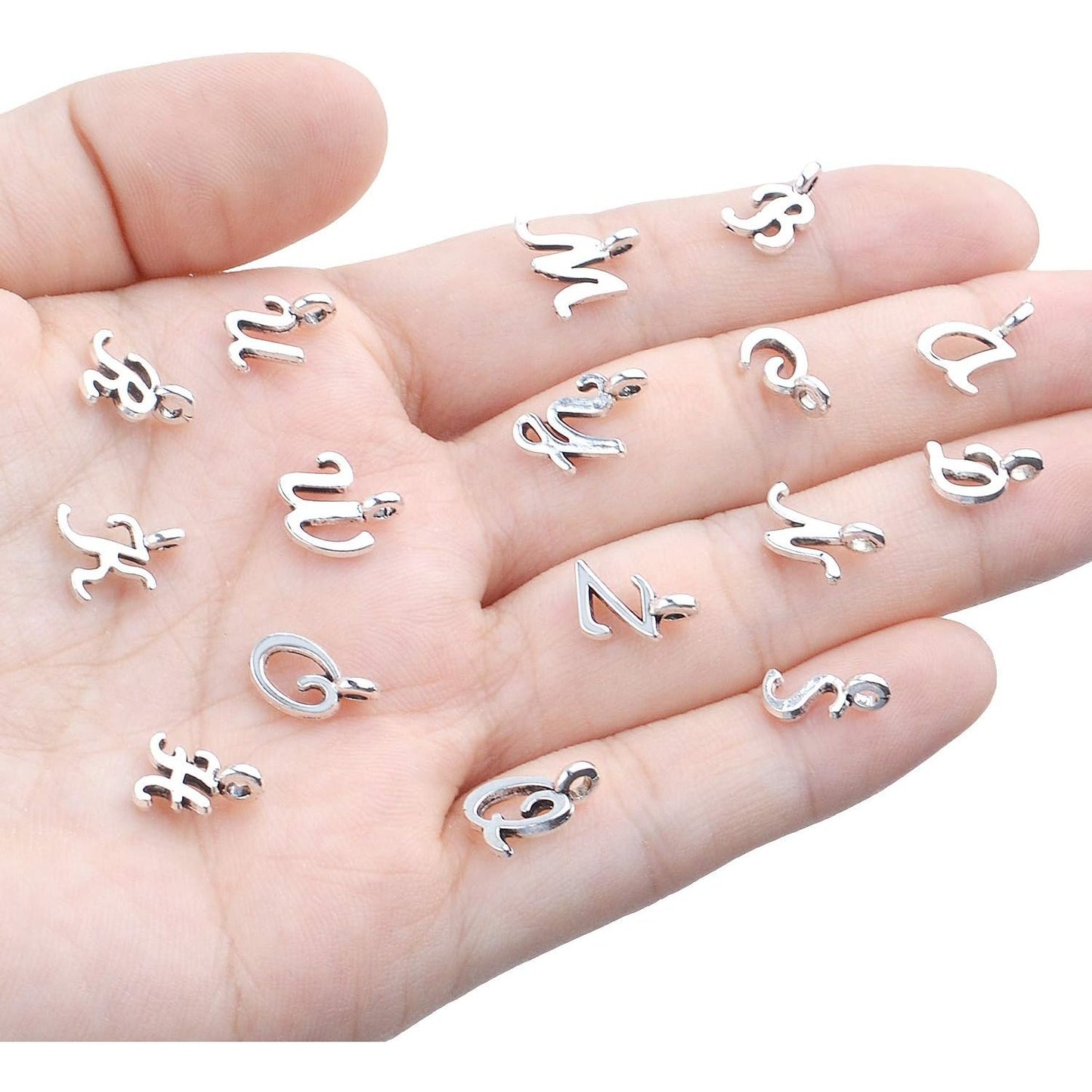 Letter Charms Collection, 4 Sets(104 pieces) Alloy Alphabet A-Z Charms English Letters Pendants Jewelry Findings for DIY Bracelet Necklace