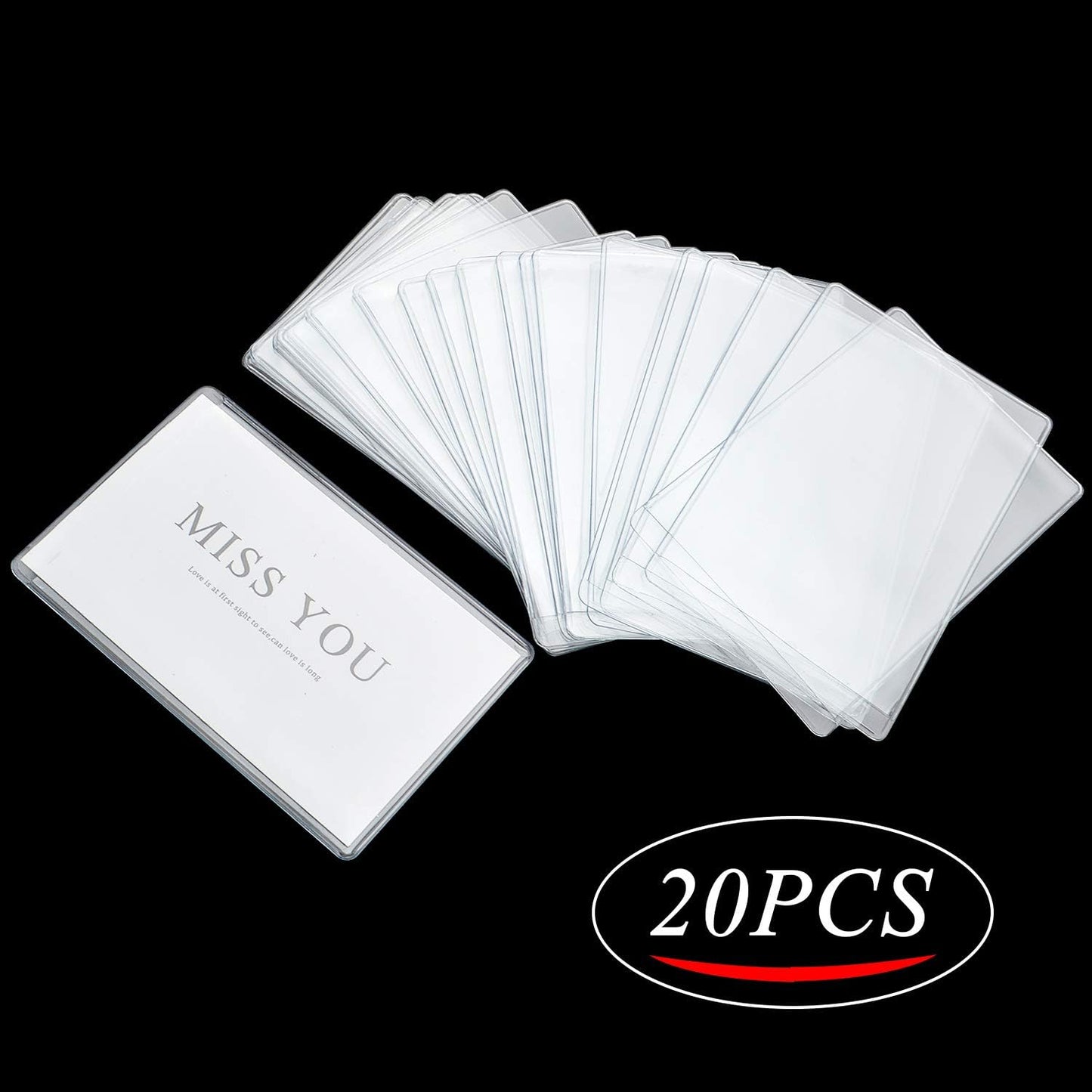 Transparent Credit Card Sleeves,20pcs Credit Card Holder Sleeve Clear Waterproof Credit Card Protector Plastic Card Holder Inserts for Insurance License ID Business Social Insurance Card