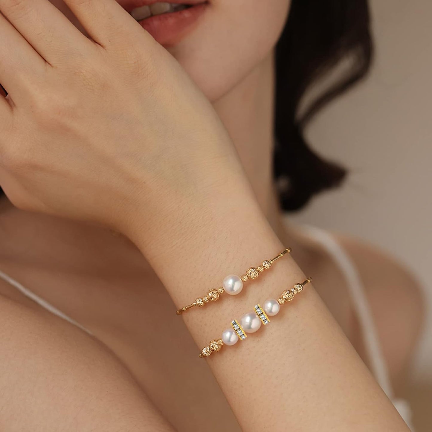100pcs 10 mm Golden Plated Rhinestone Spacer Beads Large Hole European Rondelle Beads Round Shiny Crystal Loose Beads for DIY Bracelet Necklace Jewelry Making