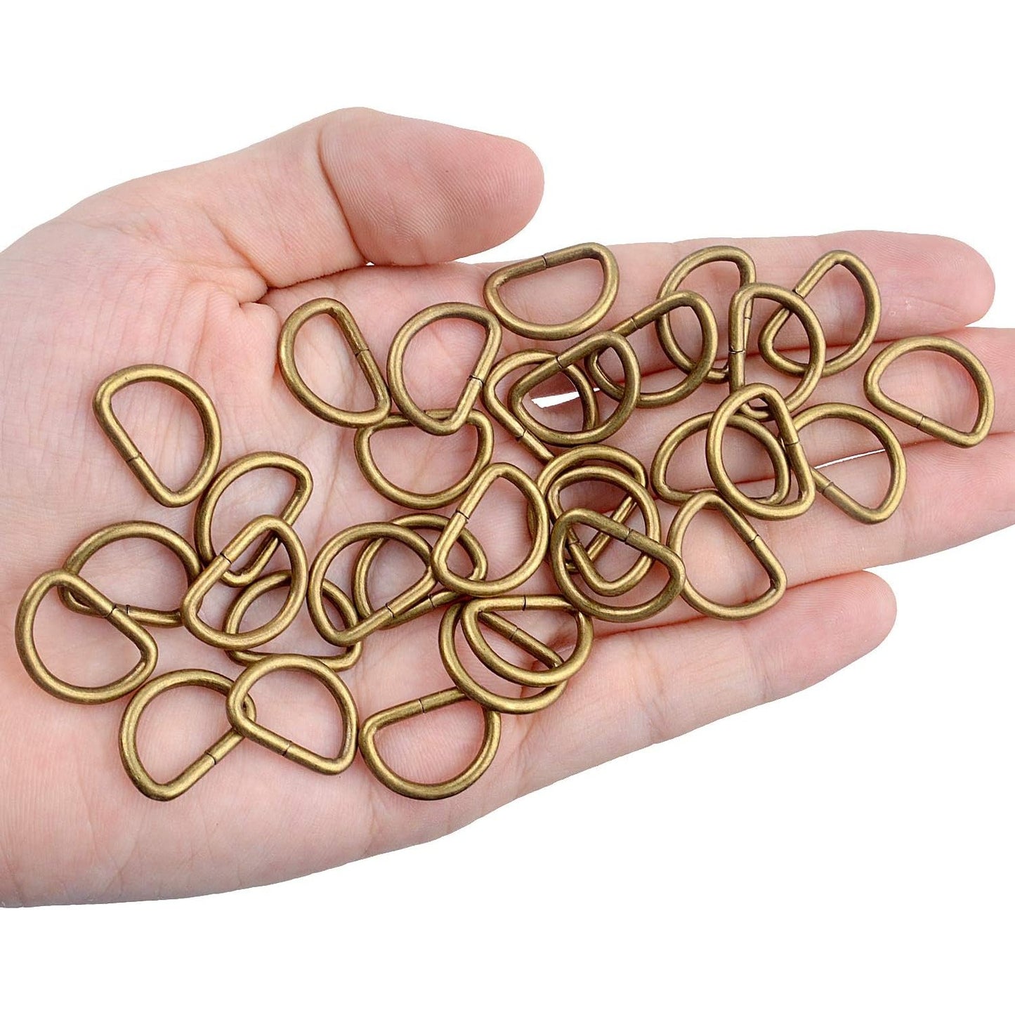 100 Pieces 1/2inch Metal Bronze D Ring Buckles D-Ring Loop for Handbag Purse Clothes DIY Accessories