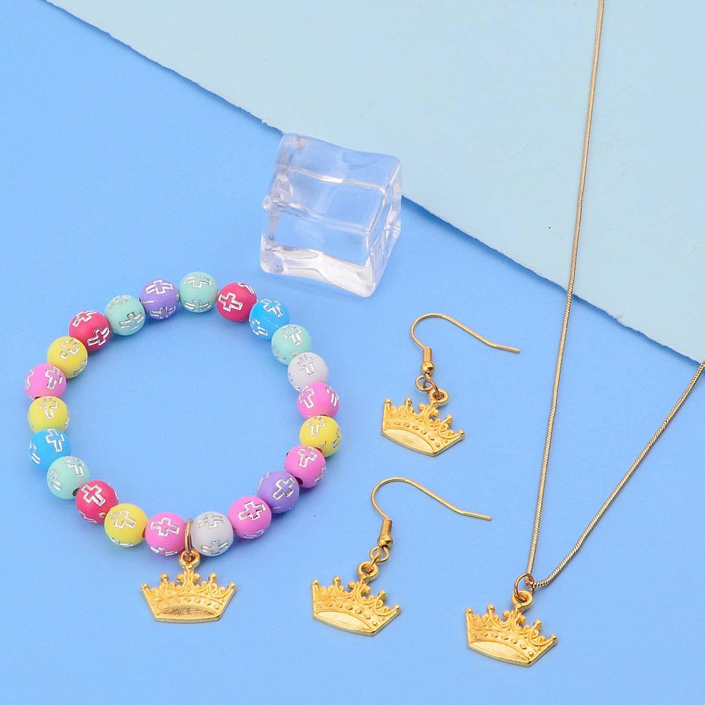 60pcs Golden Plated Tiara Crown Charms Alloy Mini Cute Crown Princess Dangle Pendants Craft Supplies for DIY Bracelet Necklace Jewelry Making Prom Brithday Party