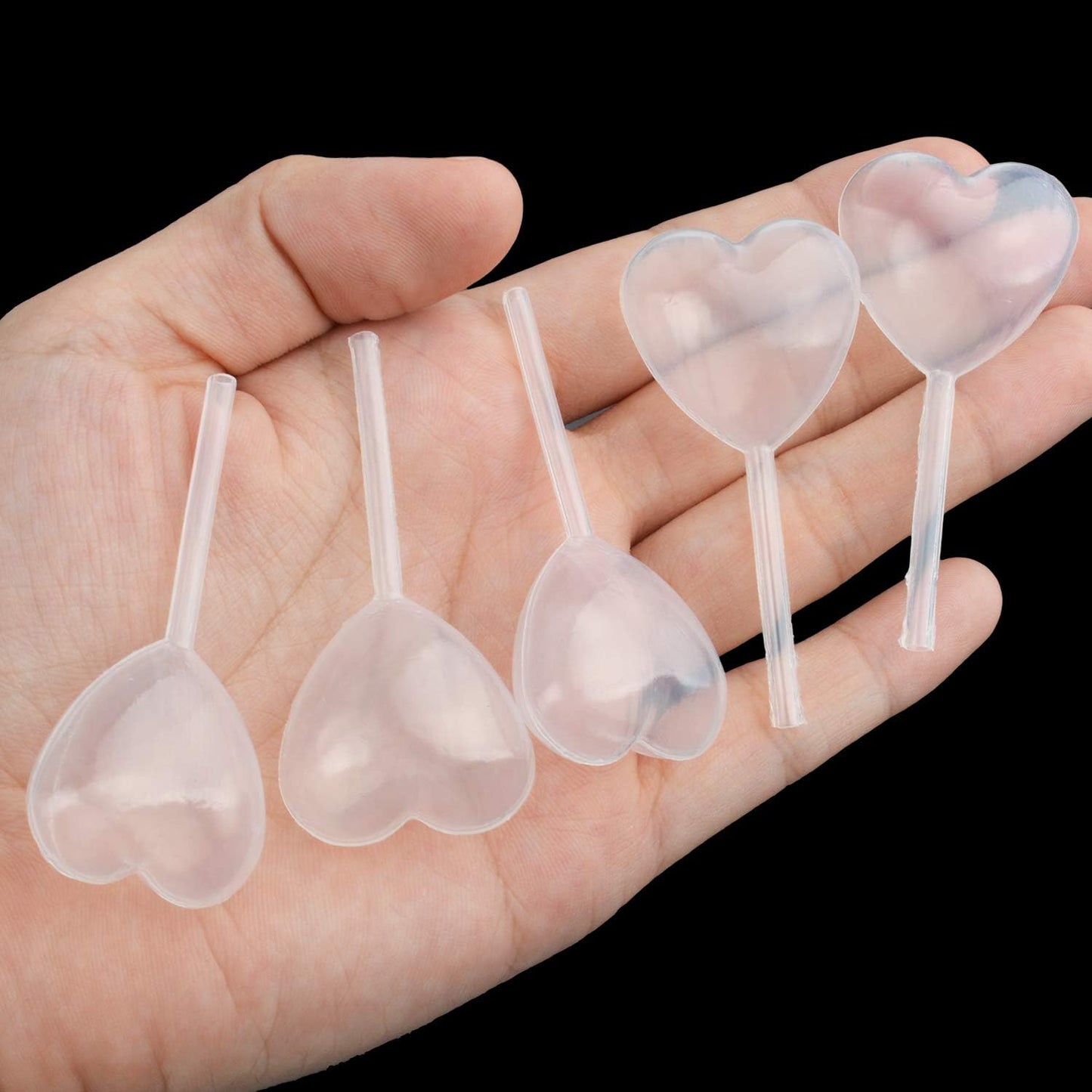 BronaGrand 50pcs Clear Heart Shape 4ml Liquid Dropper Pasteur Pipette, Plastic Squeeze Transfer Pipettes