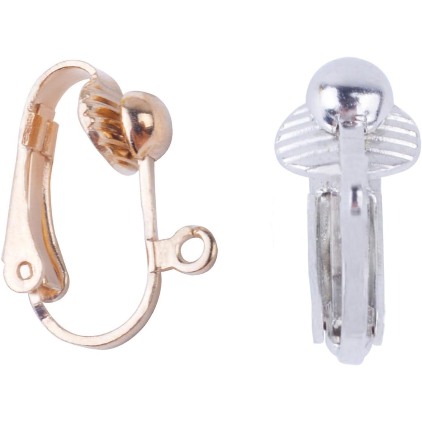BronaGrand 20pcs Clip-on Earring Converter with Easy Open Loop (Gold and Silver)