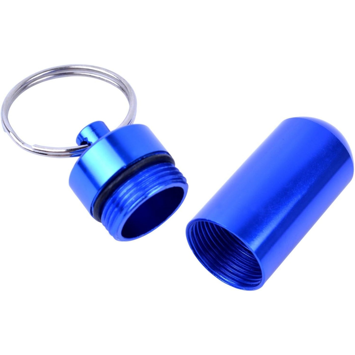 7Pcs Pill Box Holders,Mini Portable Waterproof Aluminum Pill Case with Keyring for Traveling,Camping,Hiking,Outdoor Sports