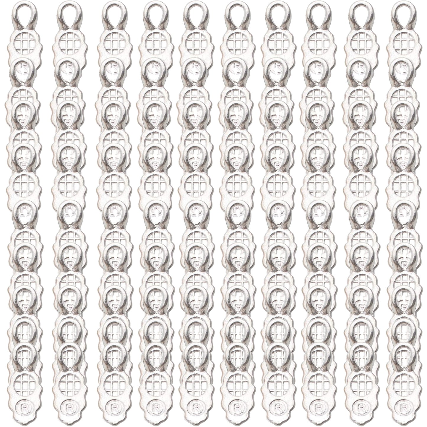 100pcs 4 Colors Tibetan Style Alloy Leaf Shape Glue on Pendant Bails Charms Connector Hanger for Earring Necklace Jewelry Crafts Making Supplies, 13×6×2mm