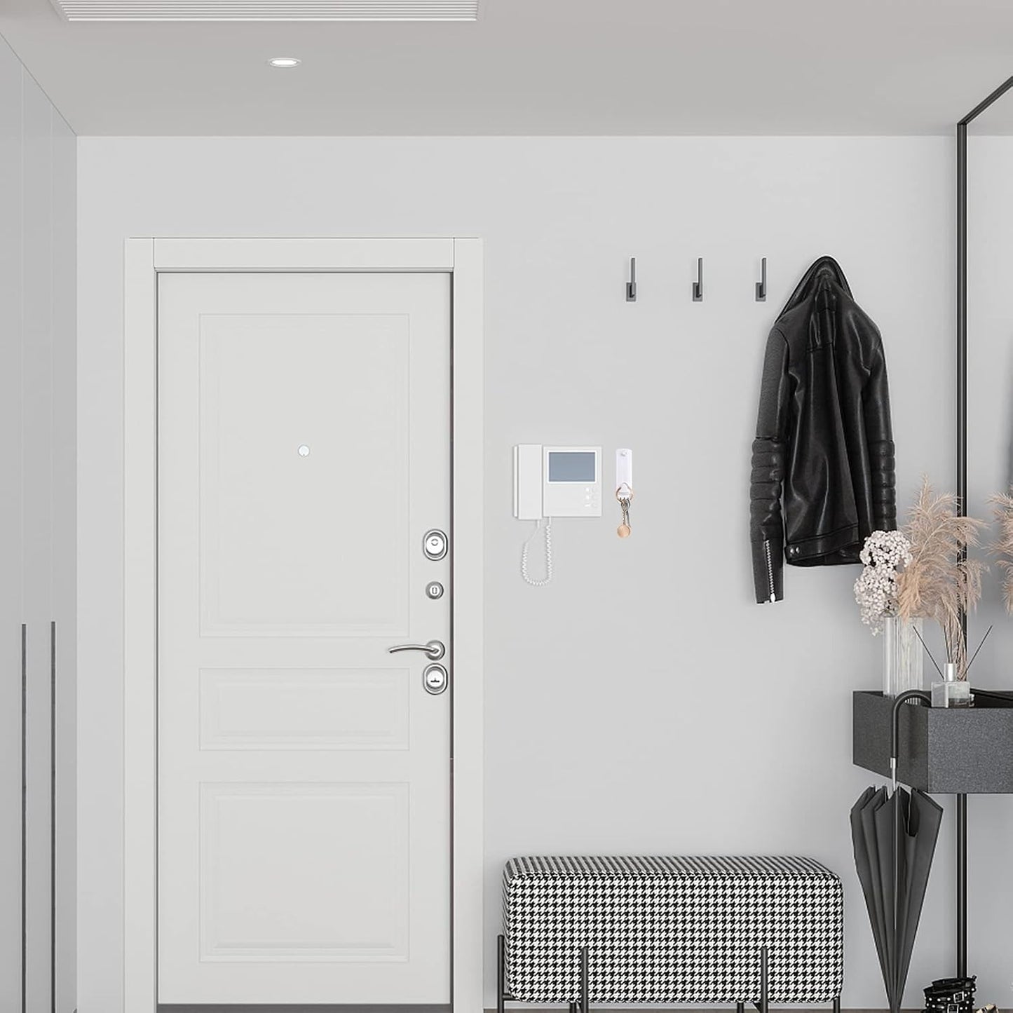 10 Pieces White Picture Hangers Hooks Without Nails No Trace Self Adhesive Art Hanger Hooks Photo Frame Picture Hanging Kit for Bathroom Kitchen Home Door Wall Closet