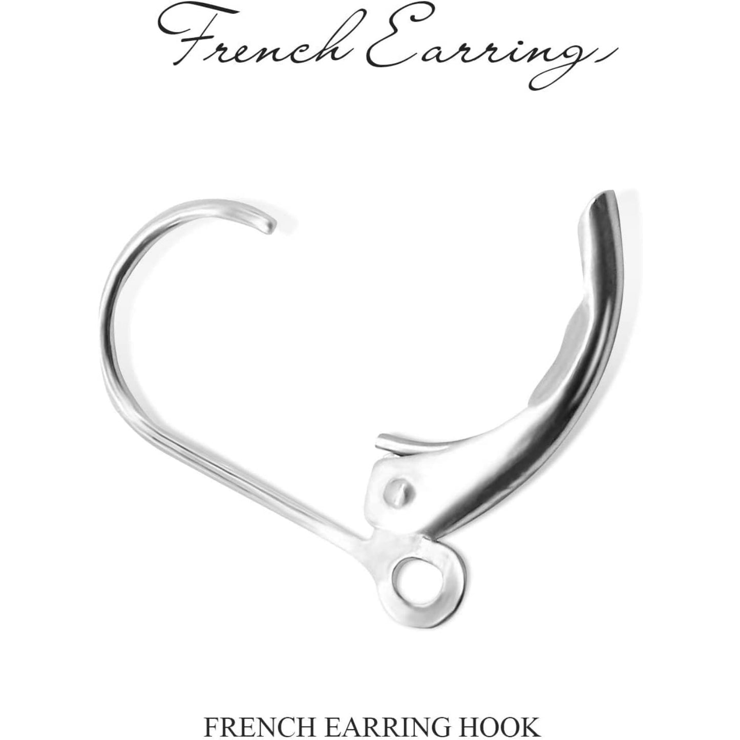 100PCS Silver Plated French Earring Hook Ear Wire Lever Back Open Loop DIY Jewelry Findings