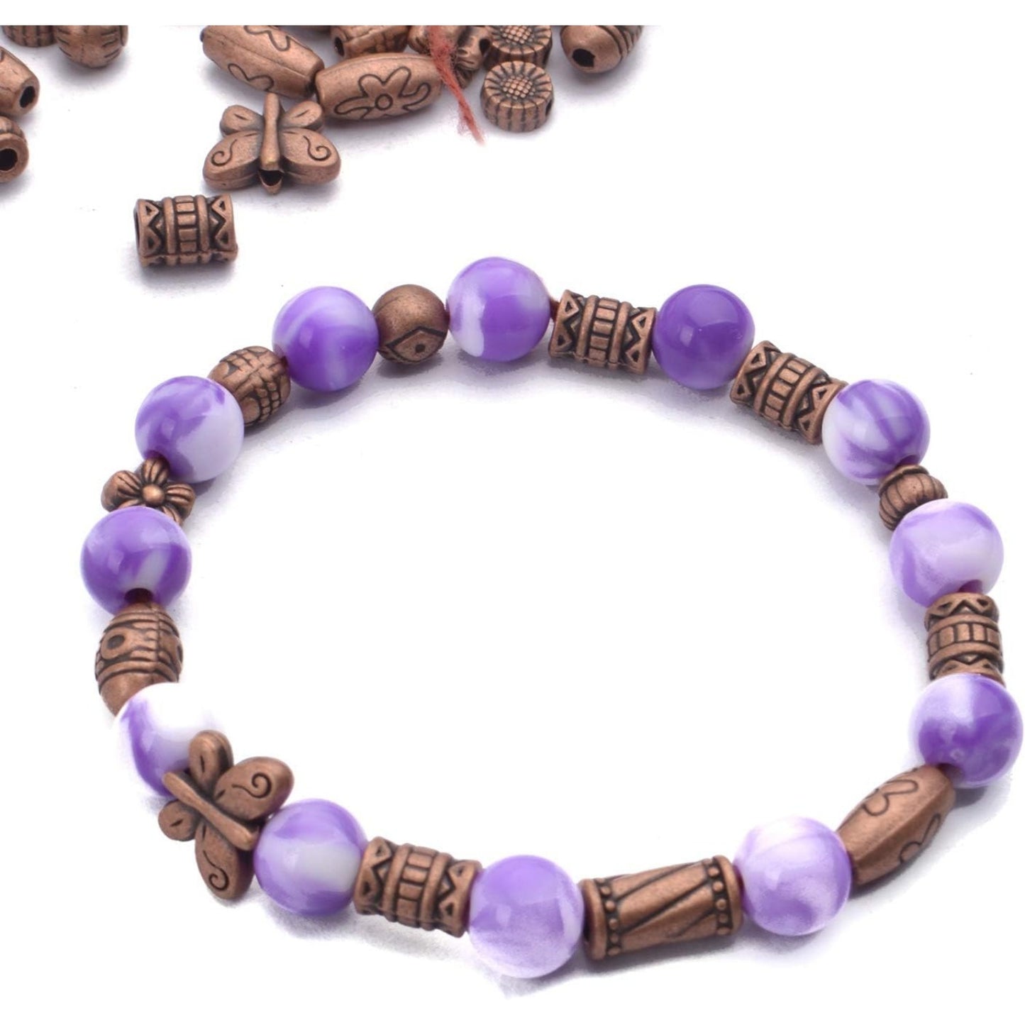 100 Gram(About 150-200pcs) Antique Copper Spacer Beads Charm Bead Spacers Jewelry Findings Accessories for Bracelet Necklace Jewelry Making(Dark Color)