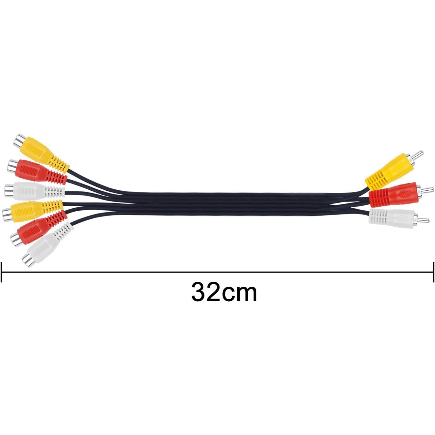 BronaGrand 3 RCA Male Jack to 6 RCA Female Plug Splitter Audio Video Av Adapter Cable 12inch