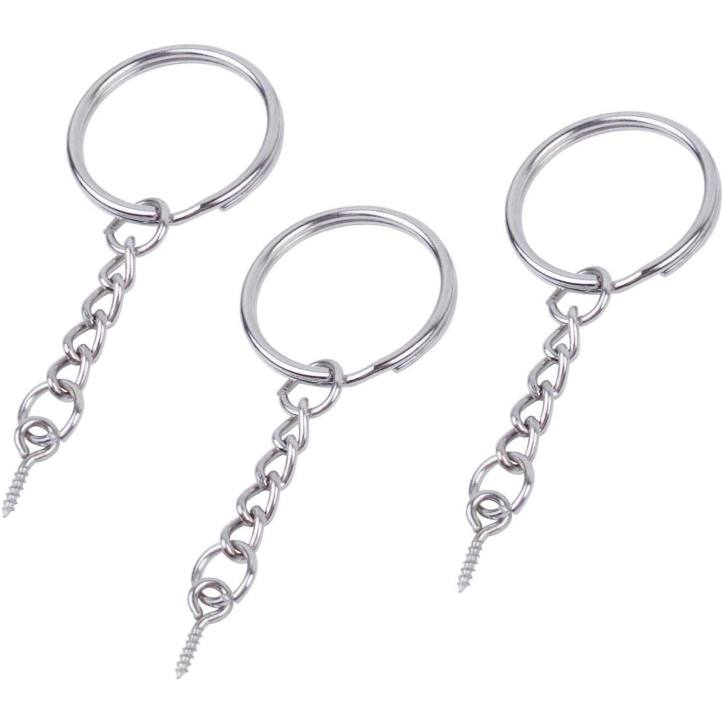 50 Pieces Metal Swivel Clasps Lanyard Snap Hook Lobster Claw Clasp and Key Rings Keychain with 11mm Screw Eye Pins