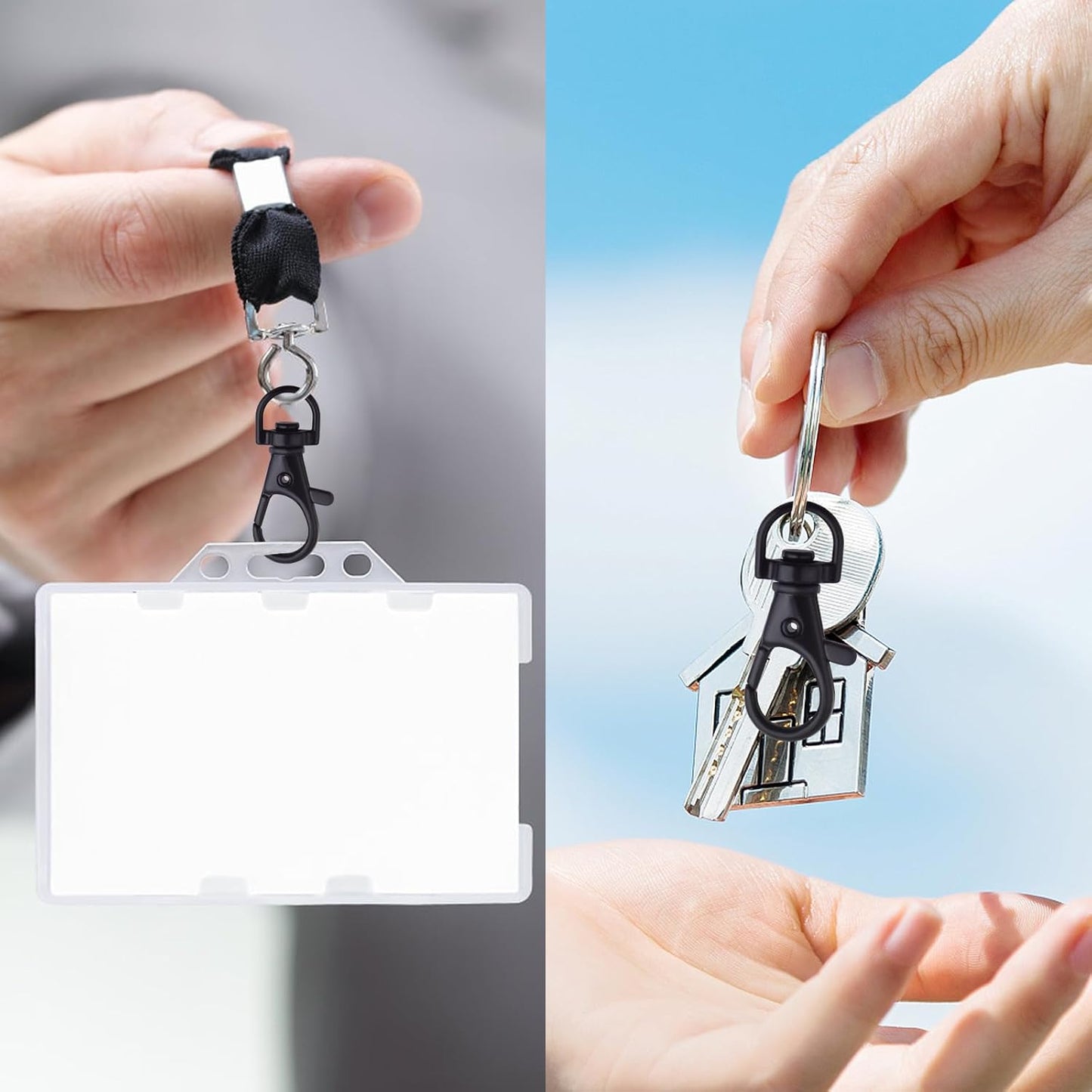 50pcs Alloy Swivel Lanyard Lobster Claw Clasps 360 Degree Swivel Trigger Snap Hooks Keychain Clips for Lanyards Handbag Bag Belting Connector Handmade Sewing Project, Black