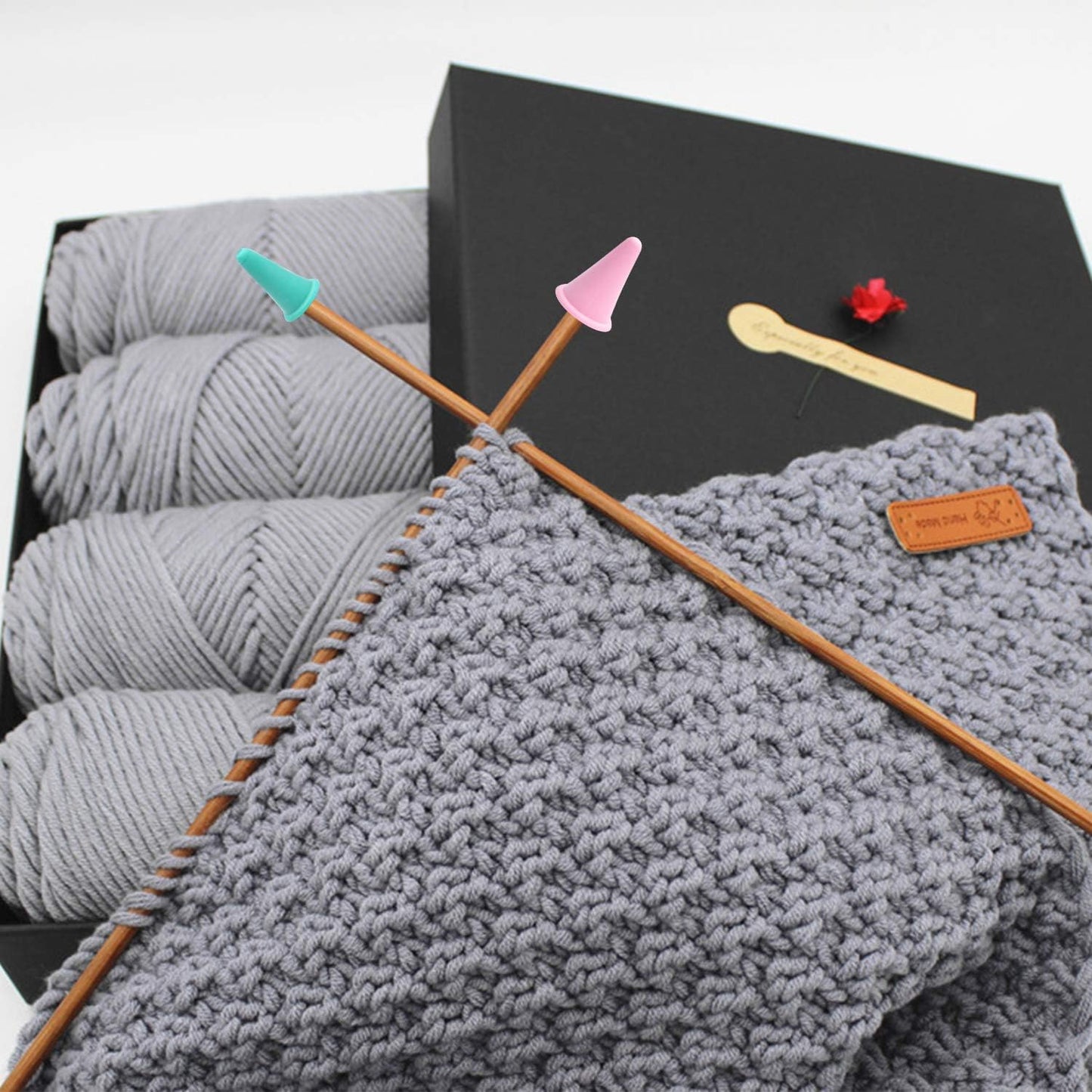 20 Pcs Knit Knitting Needles Point Protectors/Stoppers 2 Sizes for Knitting Craft(Needles Point Protectors)