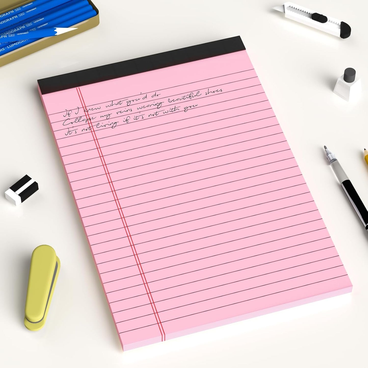 Aylifu 5pcs Small Note Pads 5x8 Notebook College Ruled Legal Pads Color Notepads 5 Pack Study Back Writing Pads 5 x 8 Perforated Narrow Ruled Pads of Paper for School & Office Supplies 30 Sheets/Pack