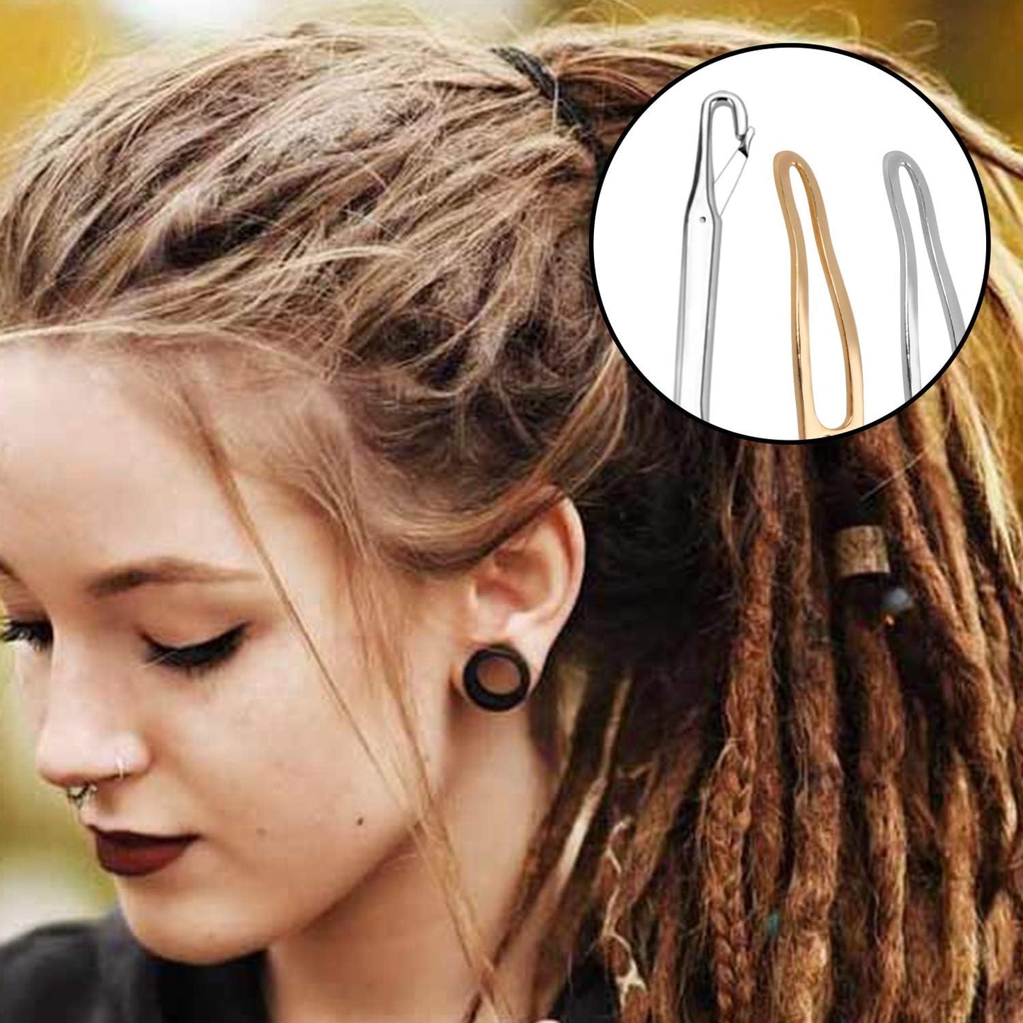 Dreadlocks Tool,7pcs Dreadlocks Crochet Hook and 2pcs Interlocking Tools Easyloc Hair Tool for Dreadlocks, Interlocks Sisterlocks Braid Craft