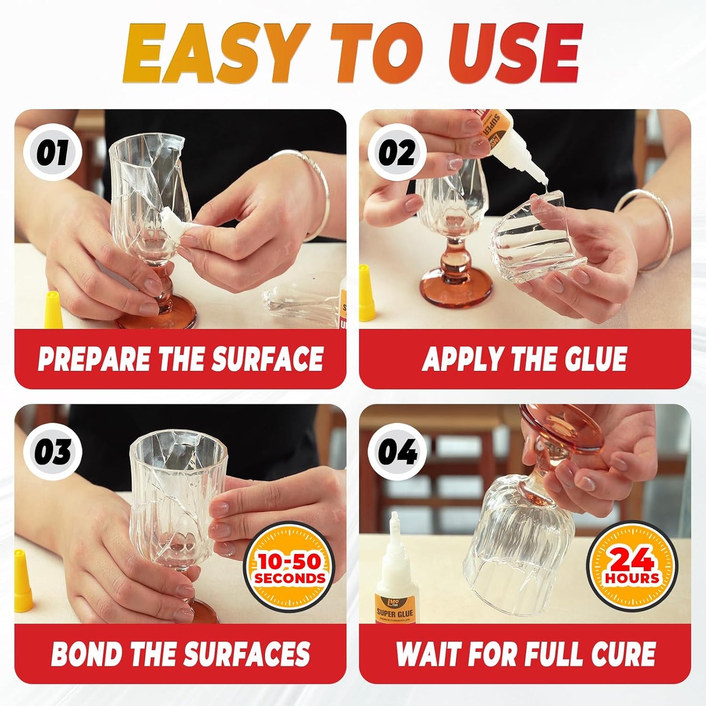 Aylifu Super Glue Thin and Thick Liquid CA Glue Clear 60 Gram, All Purpose Superglue Cyanoacrylate Adhesive for Shoe Repair Ceramic Plastic Leather Glass Model Metal Wood Pottery Porcelain, Instant Bonding