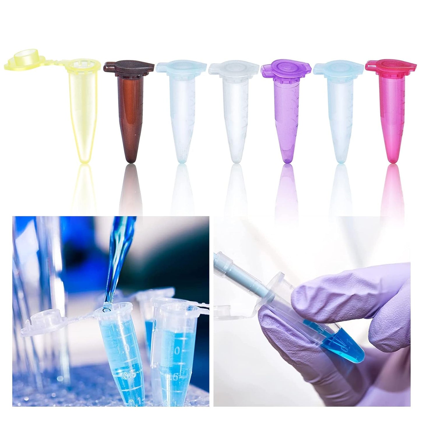 210pcs 0.5ml Centrifuge Tubes Plastic Graduated Polypropylene Microcentrifuge Vials Tubes Mirco Test Tubes with Snap Cap for Sample Storage Container No-Leak, 7 Colors