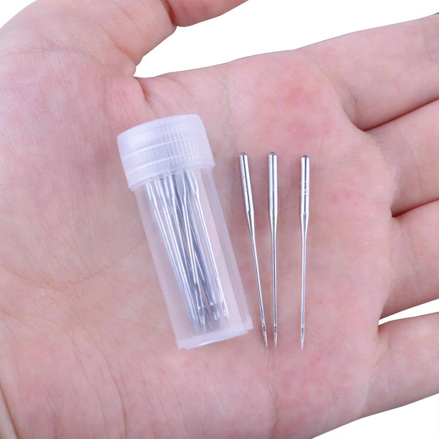 50 Pieces Sewing Needles Home Sewing Machine Needles, Size 9, 11, 14, 16, 18, with 5 Needle Bottles, 10 Pieces Per Size