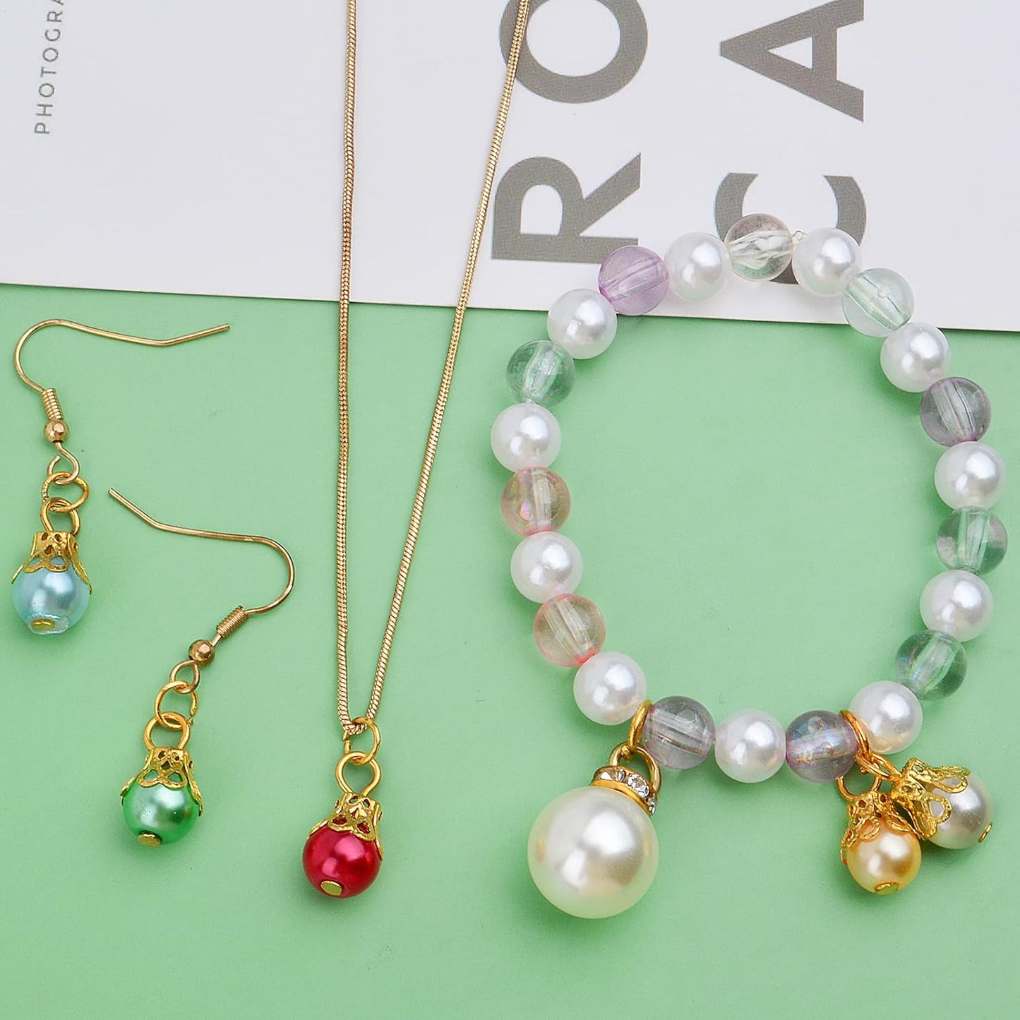 50pcs Imitation Pearl Dangle Charms Golden Filigree Flower Cap Drop Bead Pendants Jewelry Accessories for DIY Necklace Earrings Birthday Party Gifts, 10 Colors