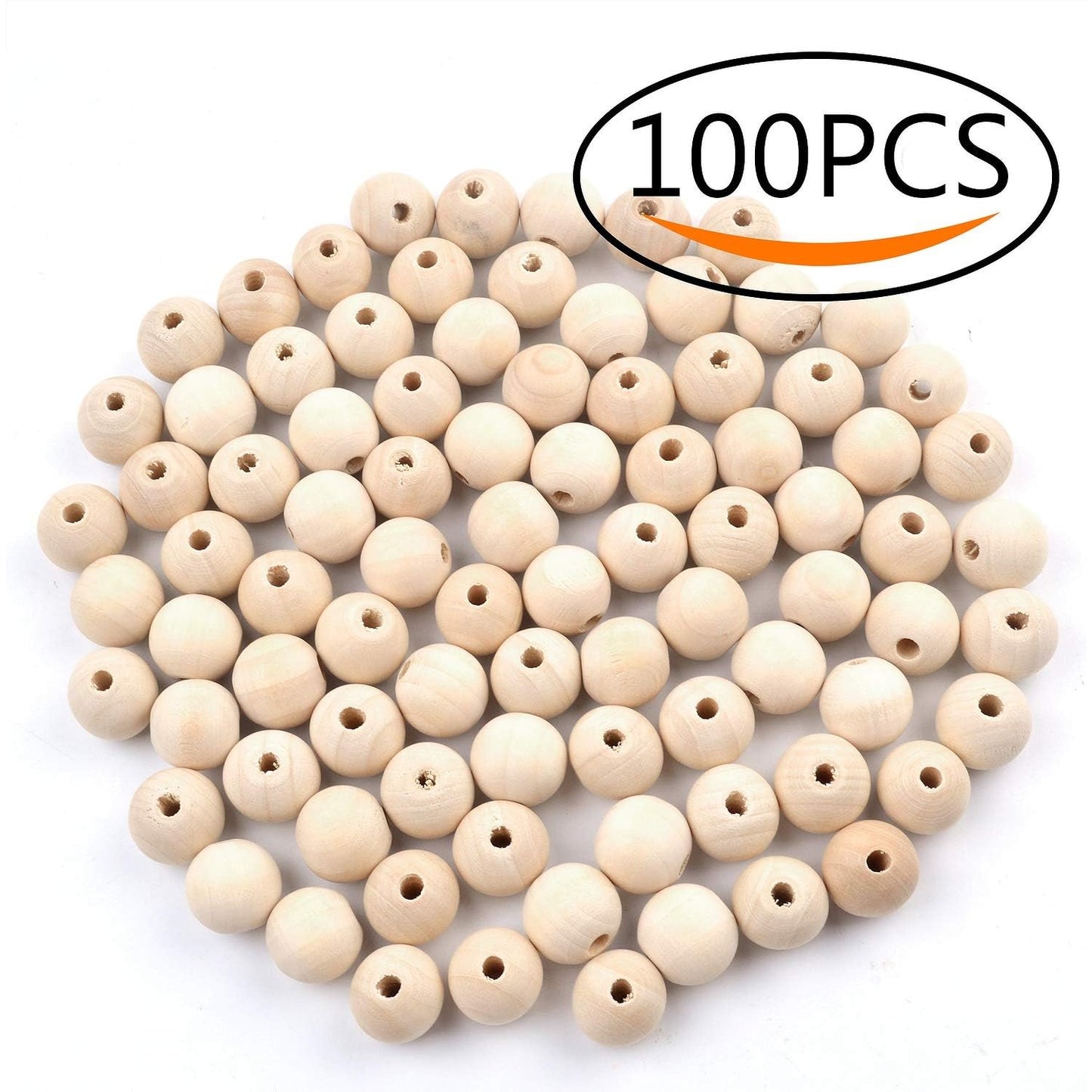 100pcs 17mm Natural Color Round Ball Wood Spacer Beads Jewelry Findings Charms(About 17mm)