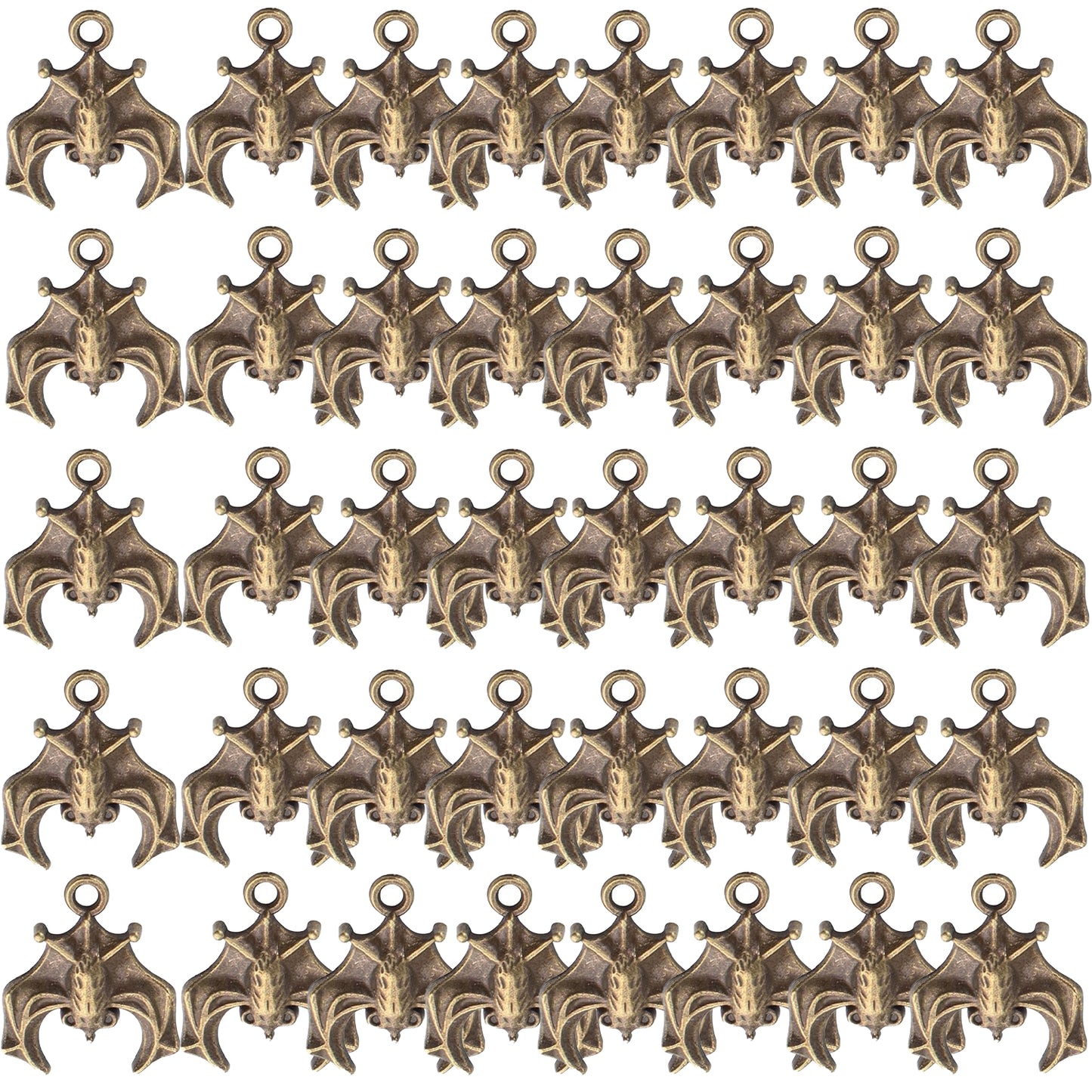 40pcs Alloy Bat Charms Halloween Spooky Flittermouse Flying Vampire Bat Pendants Charms Animal Charms Craft Supplies for Jewelry Making DIY Bracelet Necklace