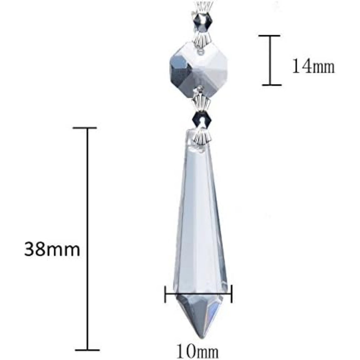 20pcs 38mm Replacement Clear Chandelier Icicle Crystal Prisms Octogan Crystal Bead for Lamp Decoration